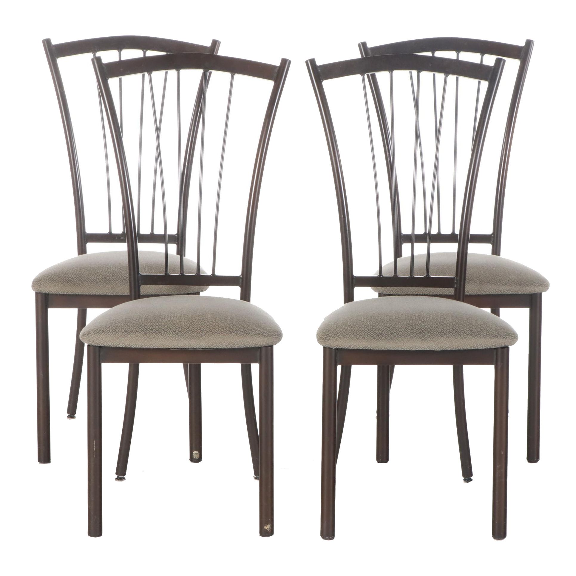 Four Amisco "Naomi" Contemporary Painted Steel Frame Dining Chairs