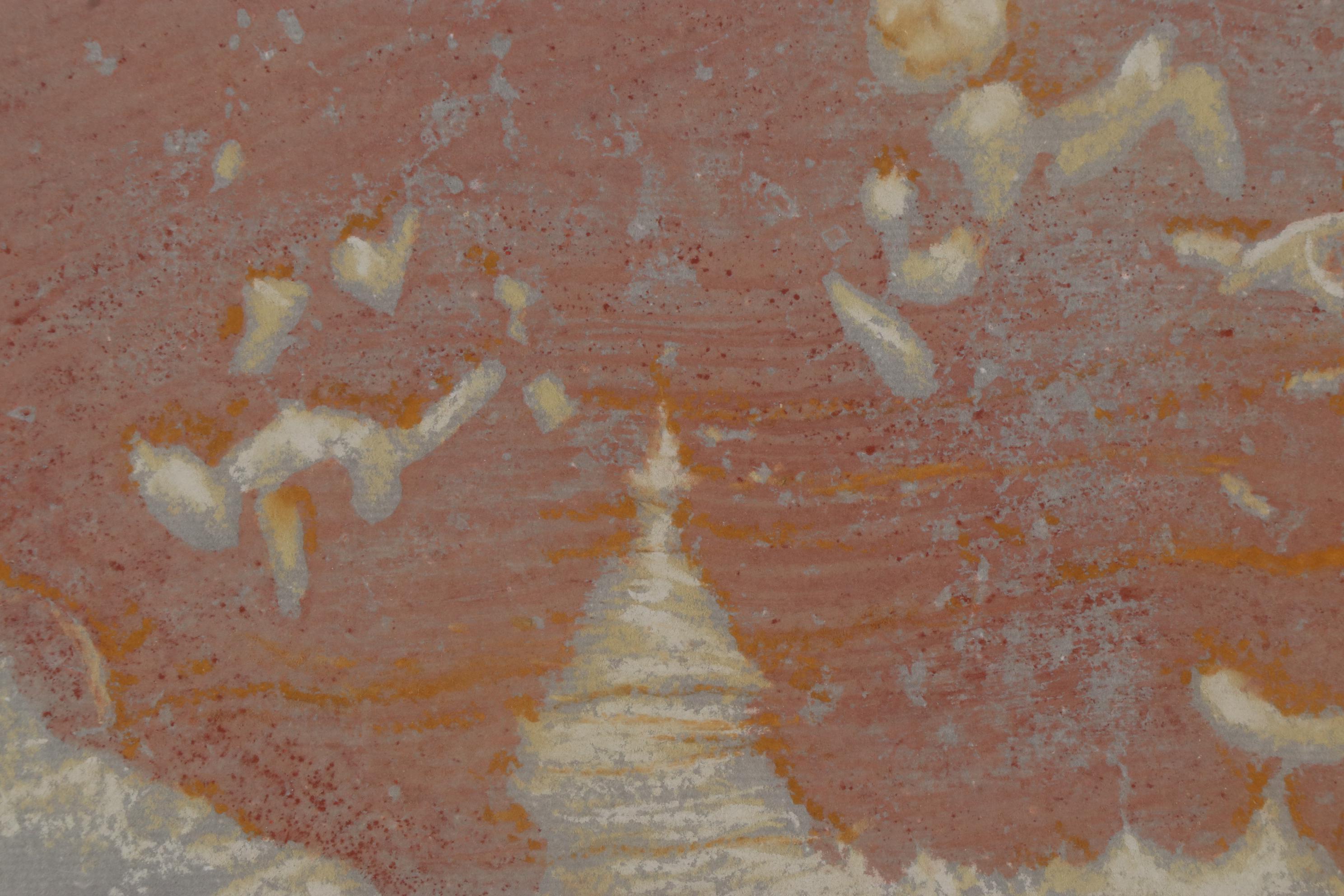 Paula Nees Gouache Painting of Abstract Composition, 1999