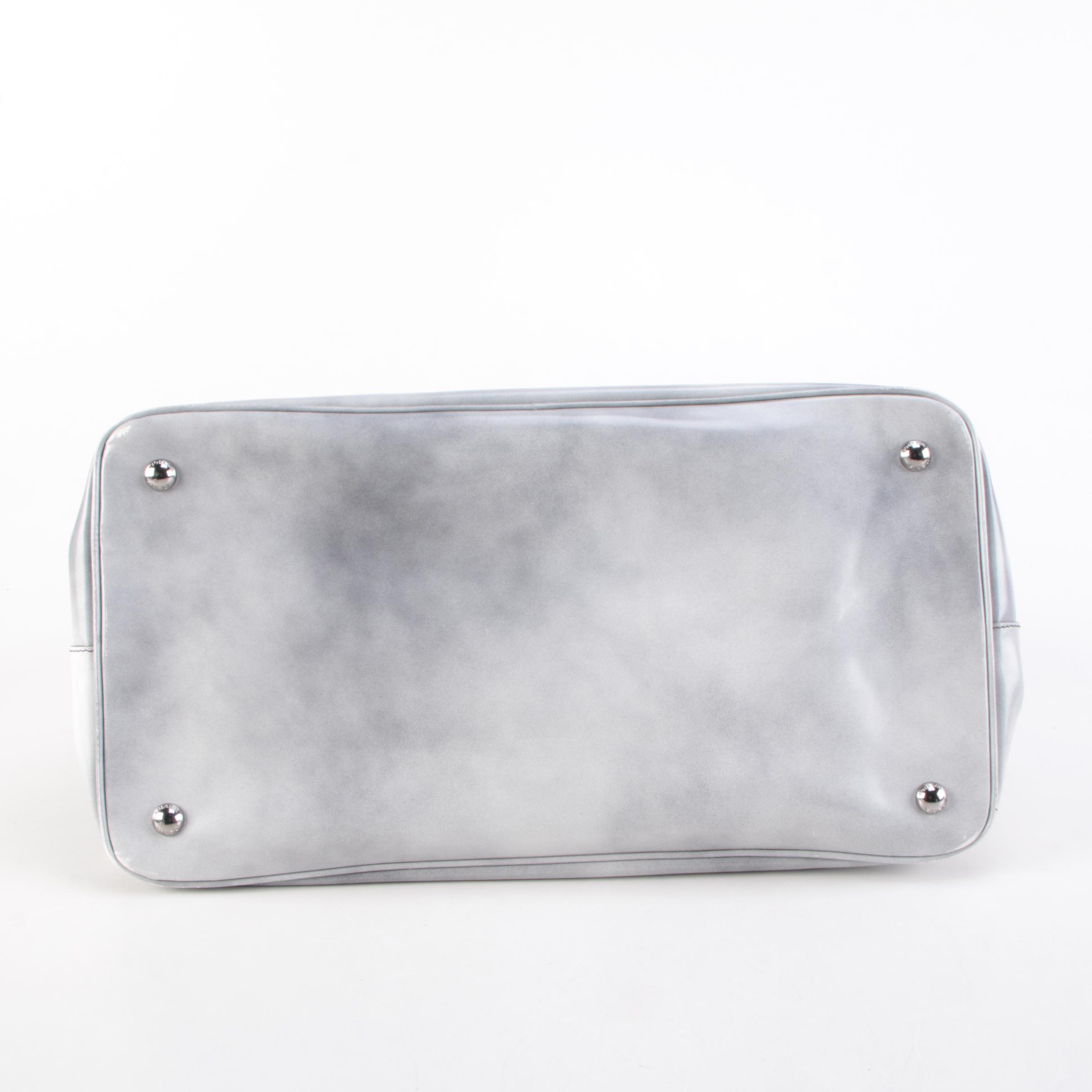 Prada Grigio Spazzolato Shopping Tote in Glazed Leather
