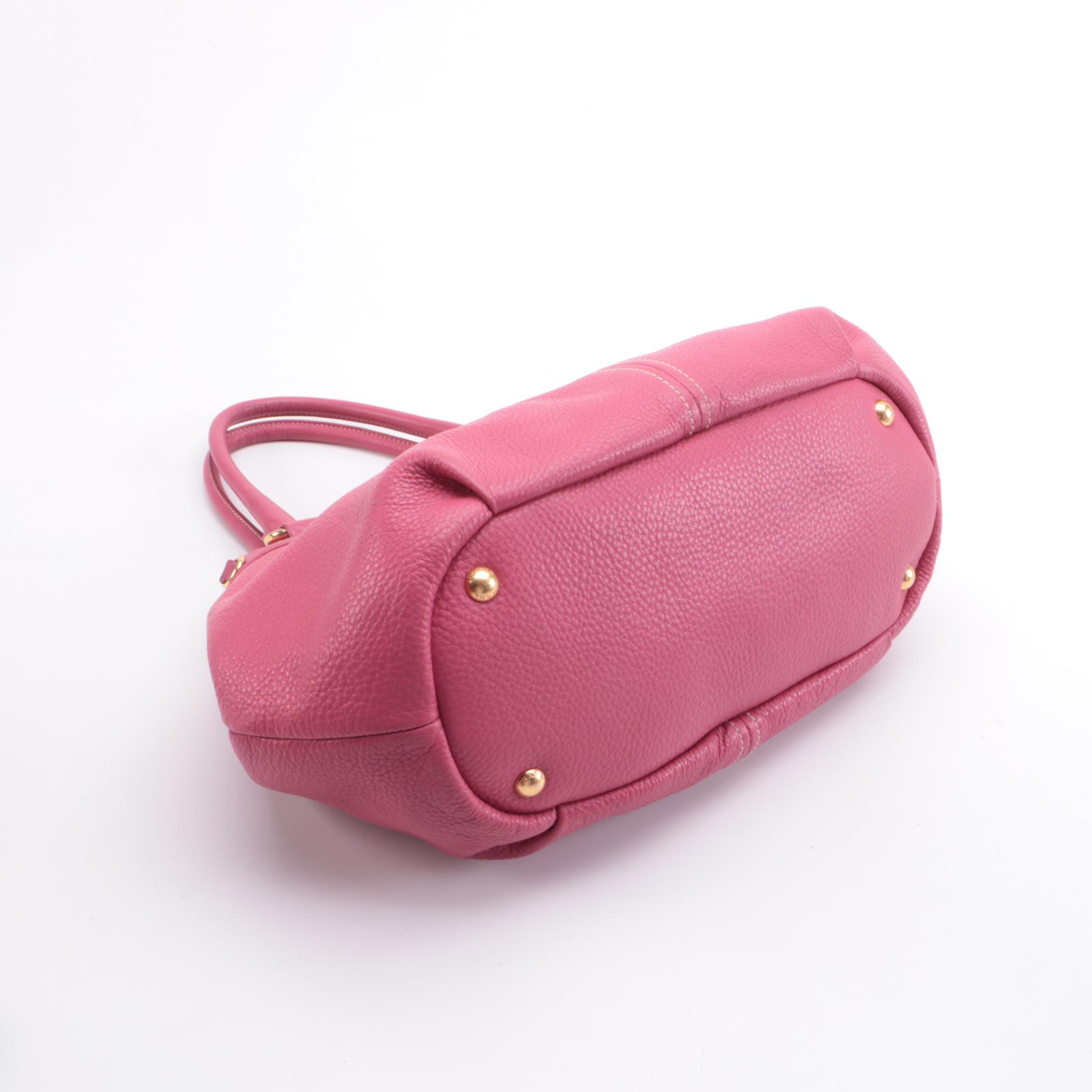 Prada Two-Way Shoulder Bag in Pink Vitello Daino Pebbled Leather