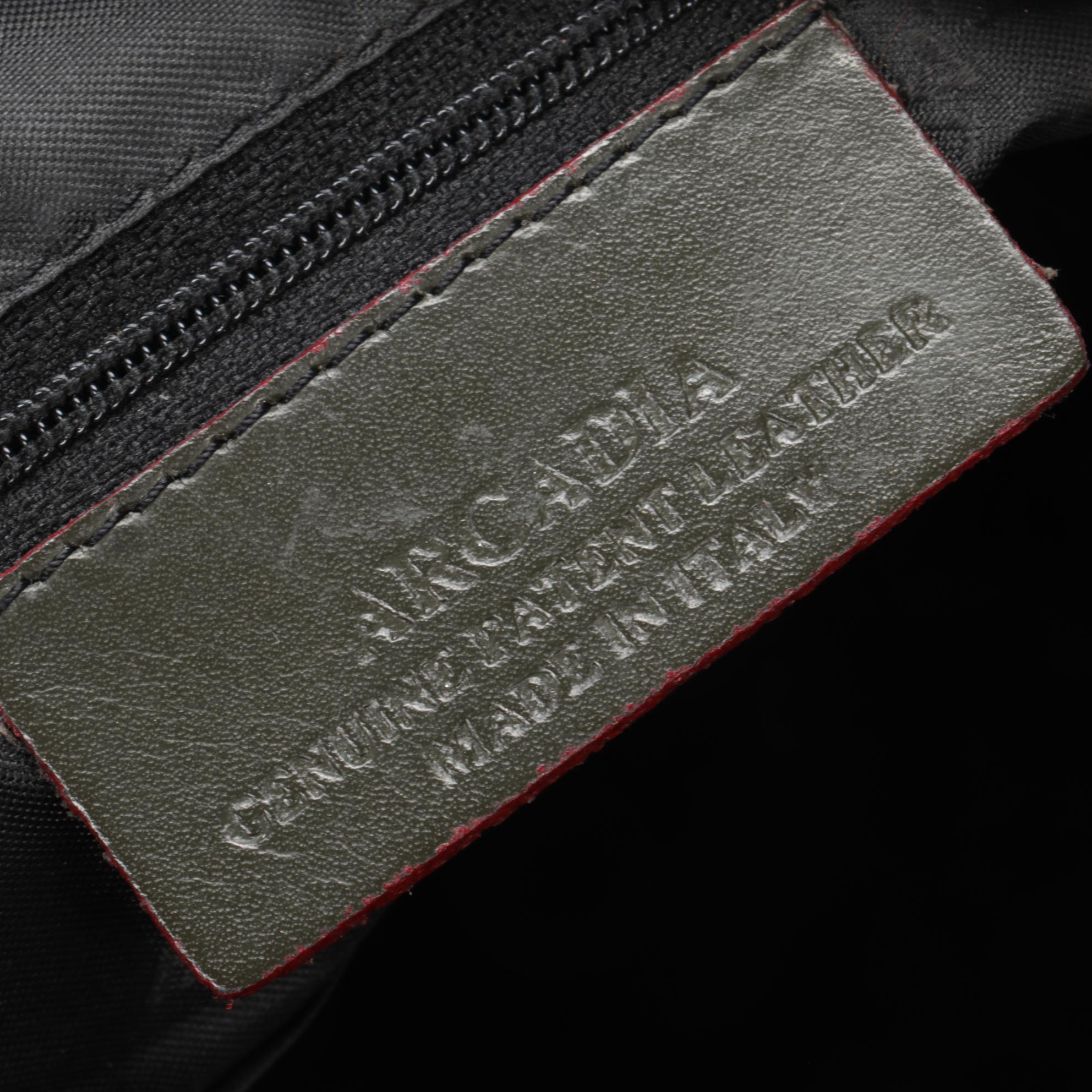 Arcadia Patent Leather and Leather Bowler Bag