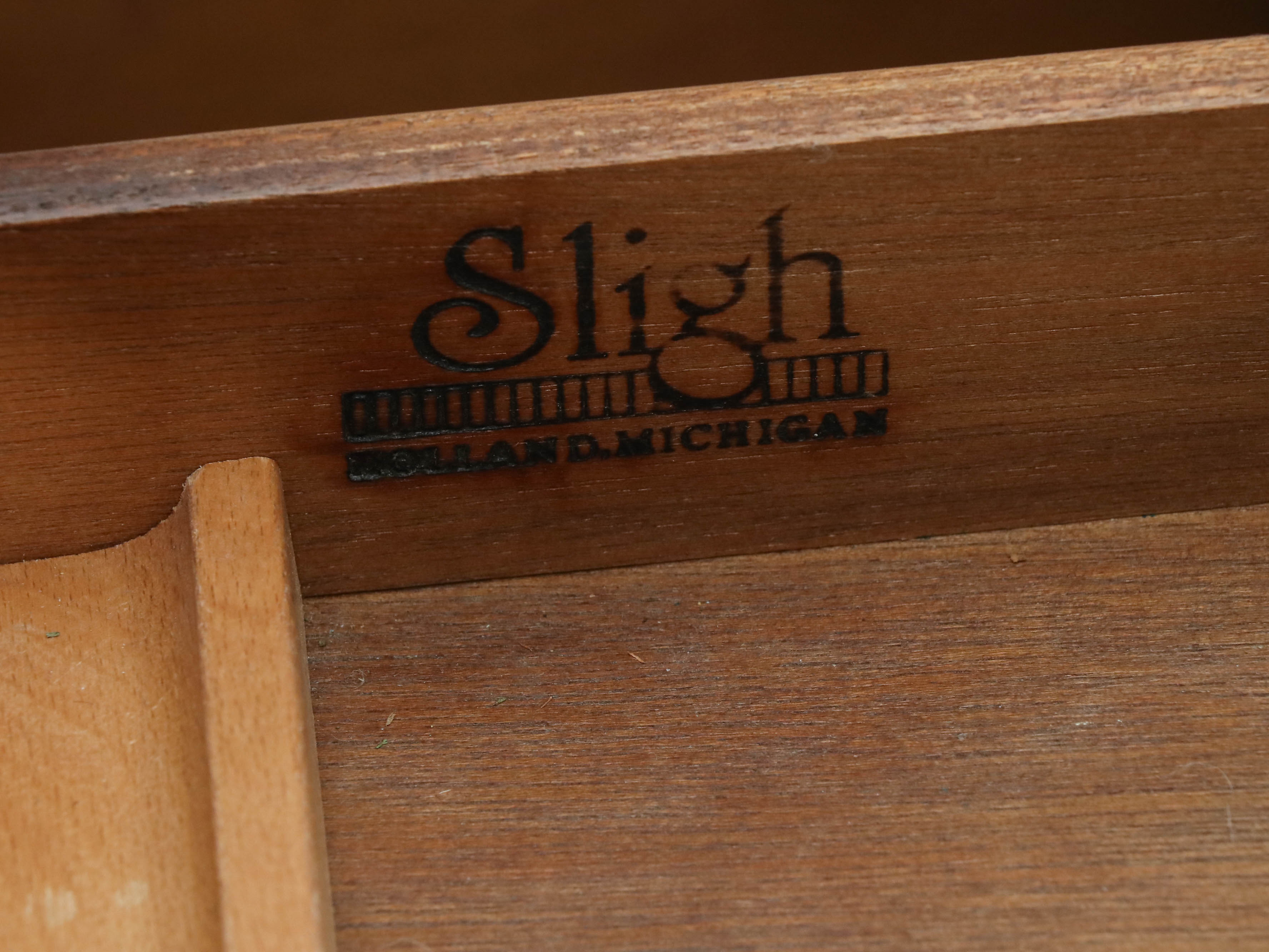 Sligh Campaign Style Mahogany-Stained and Leather Top Executive Desk