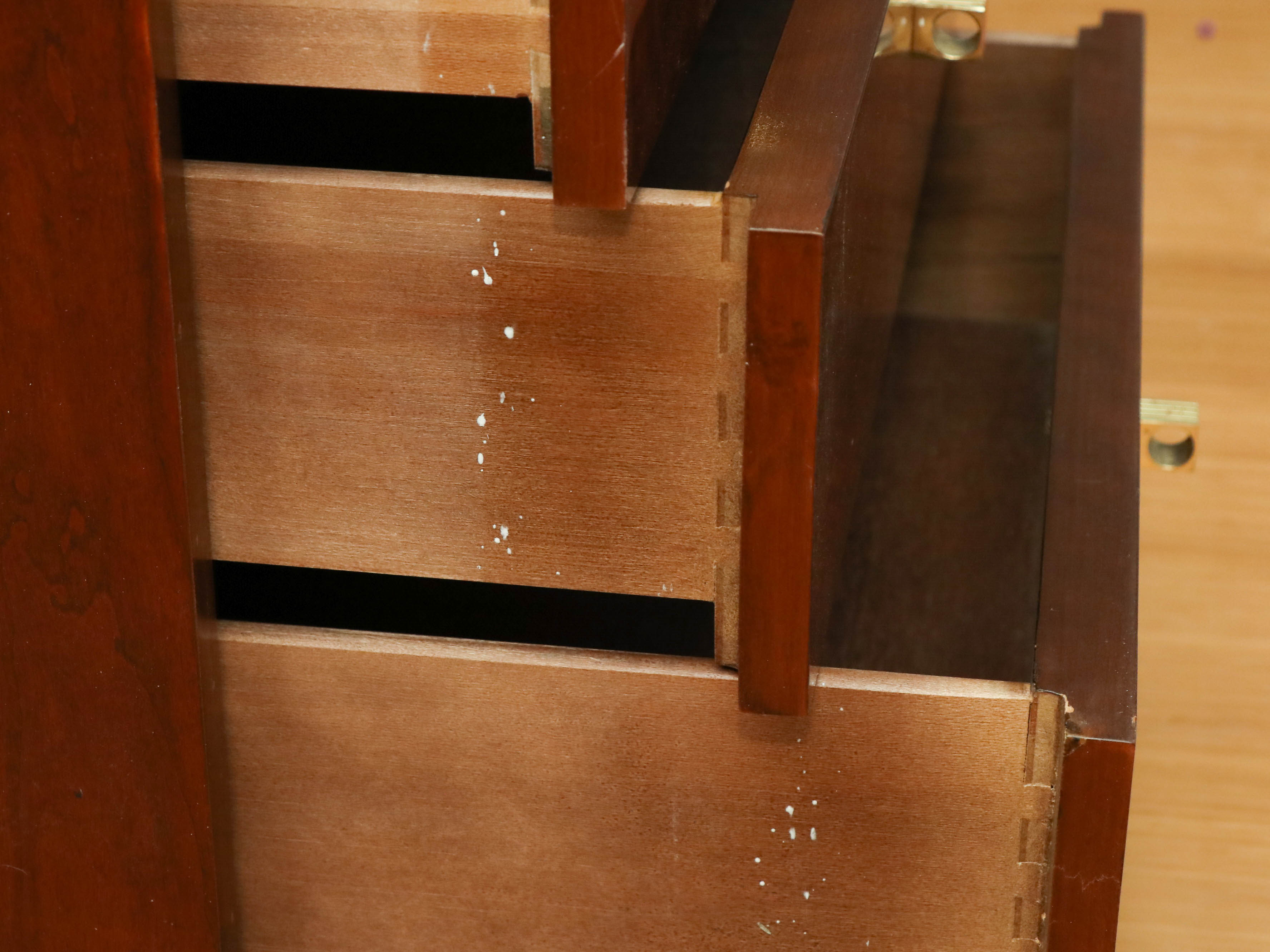 Henredon "Scene 4" Parquetry Three-Drawer Nightstand, circa 1980