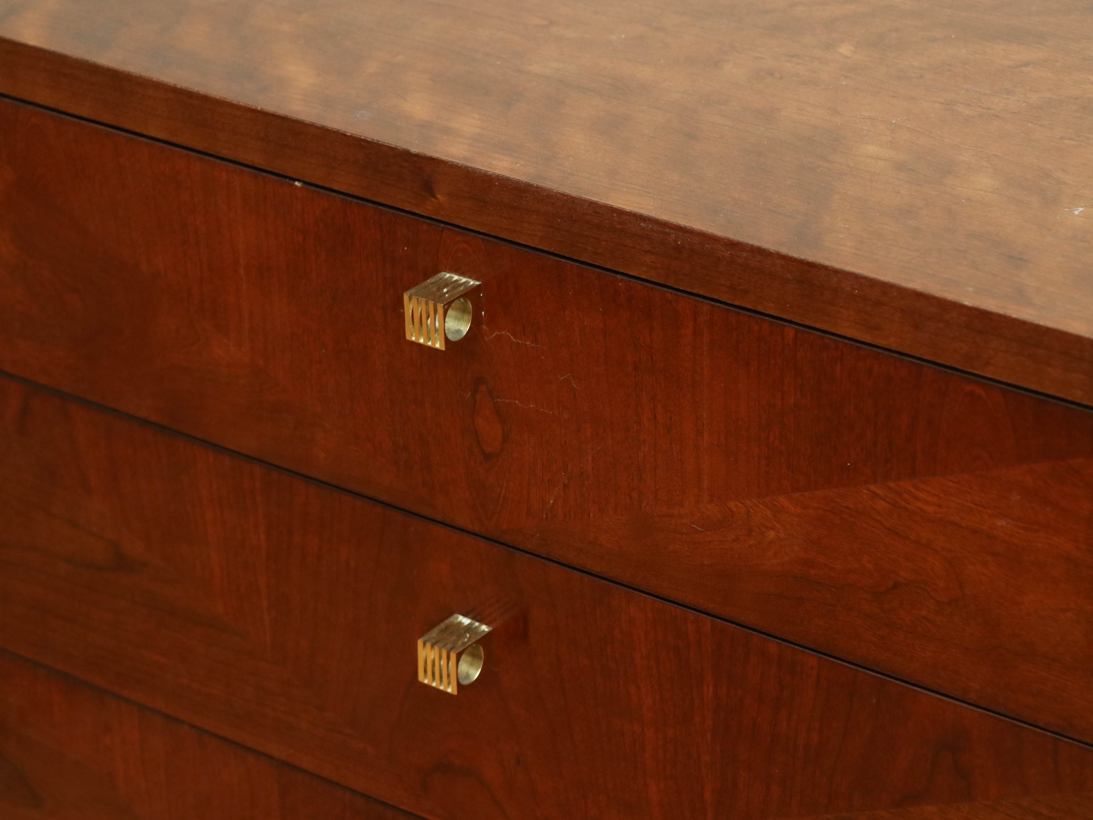 Henredon "Scene 4" Parquetry Three-Drawer Nightstand, circa 1980