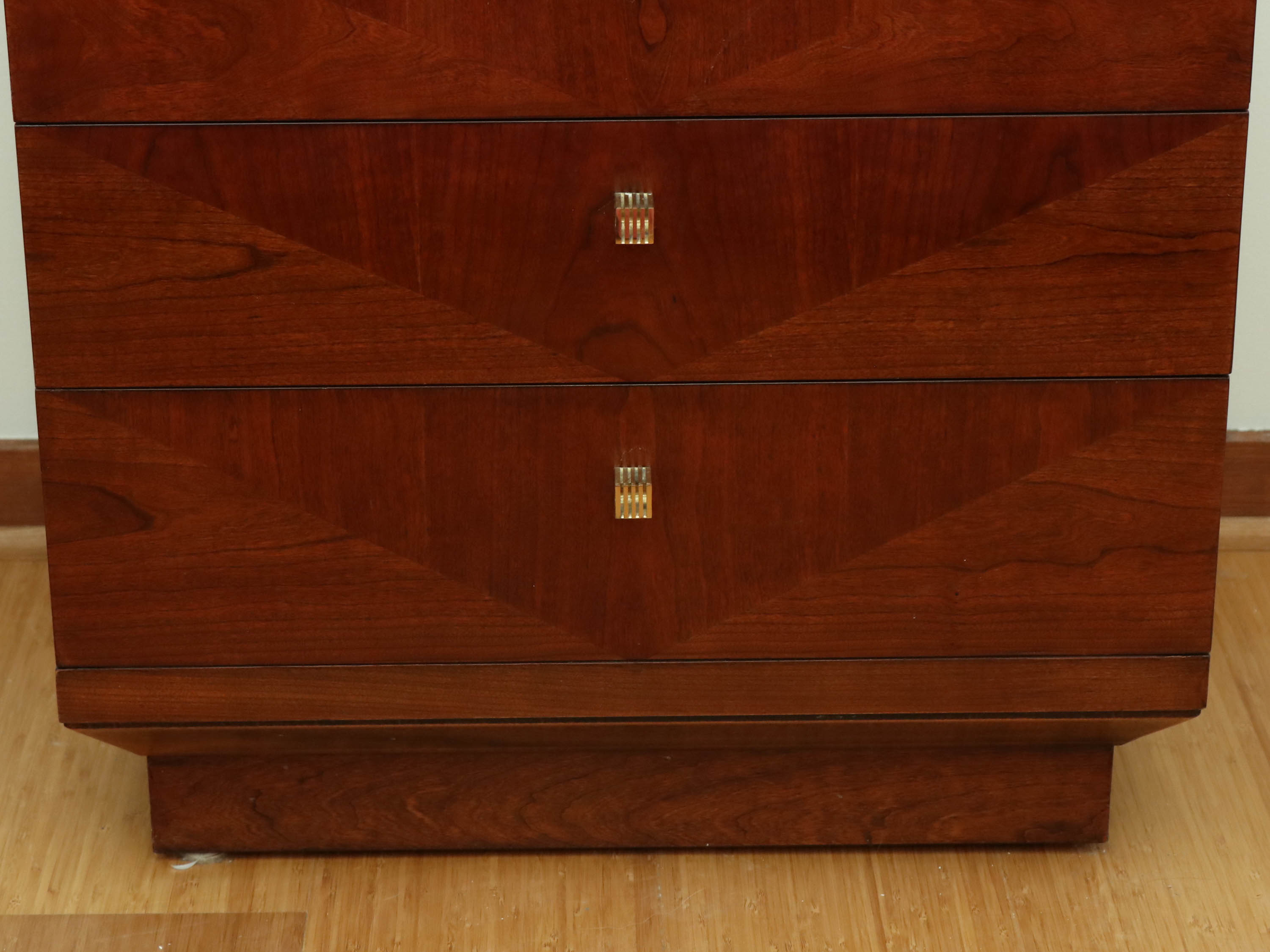 Henredon "Scene 4" Parquetry Three-Drawer Nightstand, circa 1980