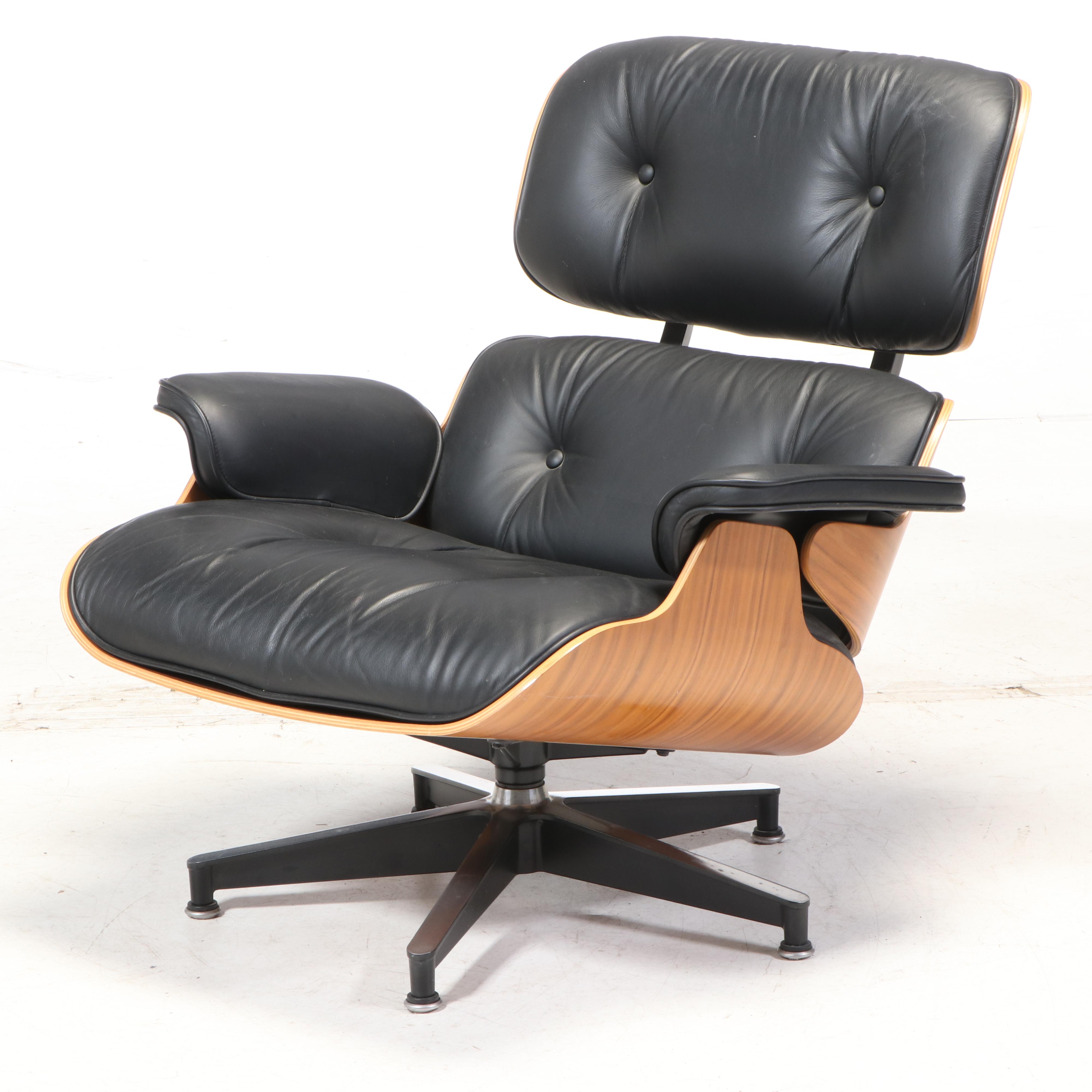 Charles & Ray Eames for Herman Miller Laminated Walnut Lounge Chair and Ottoman