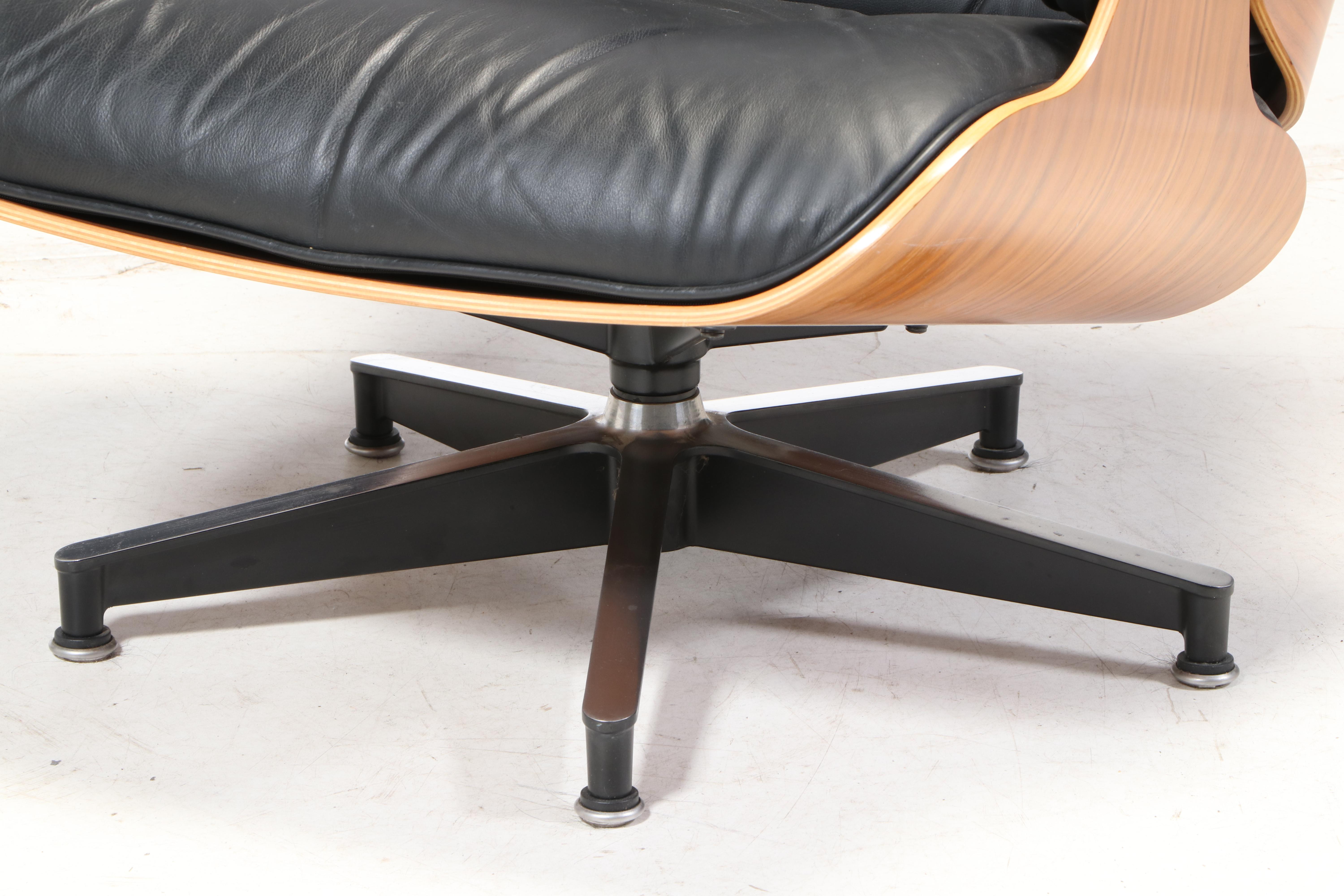 Charles & Ray Eames for Herman Miller Laminated Walnut Lounge Chair and Ottoman