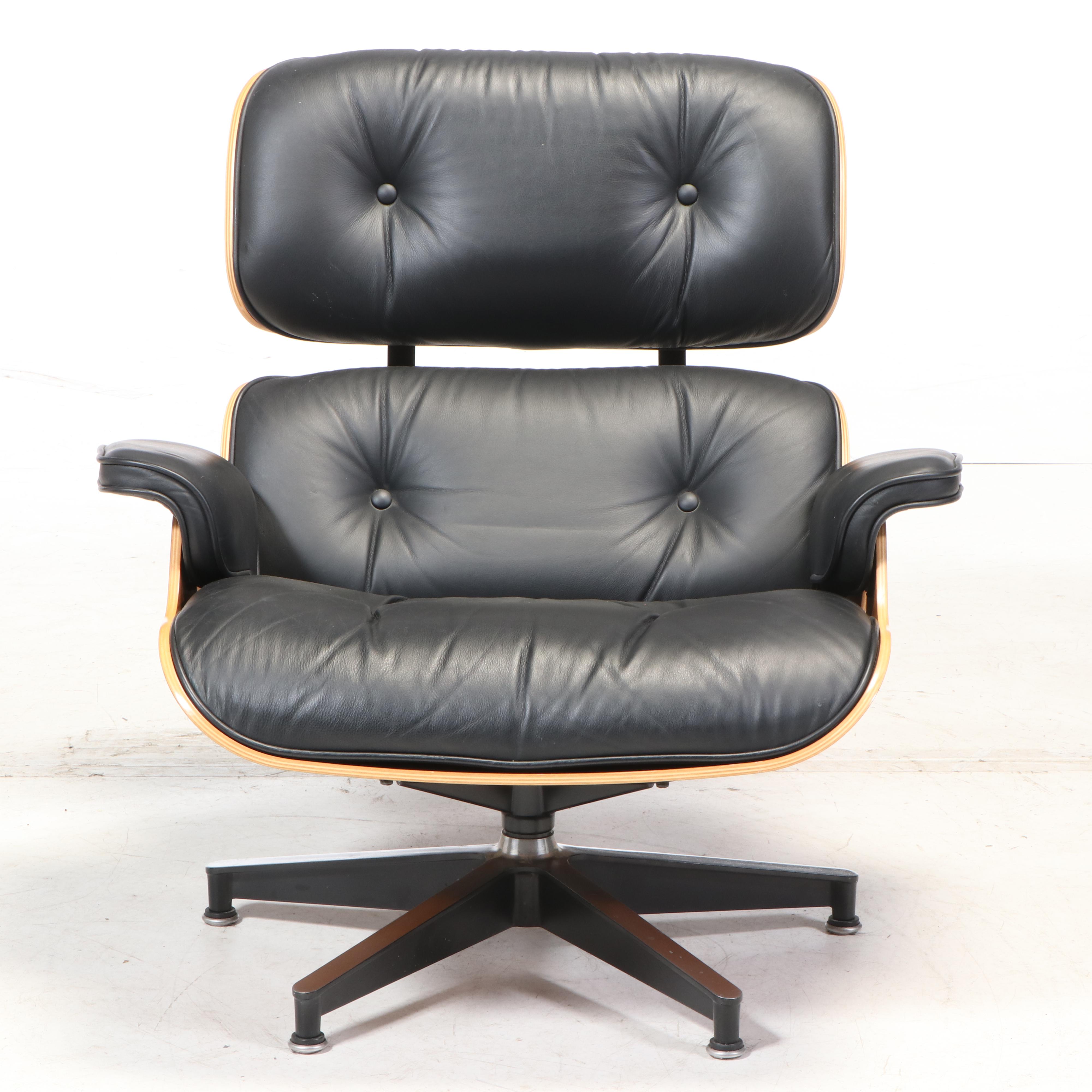 Charles & Ray Eames for Herman Miller Laminated Walnut Lounge Chair and Ottoman