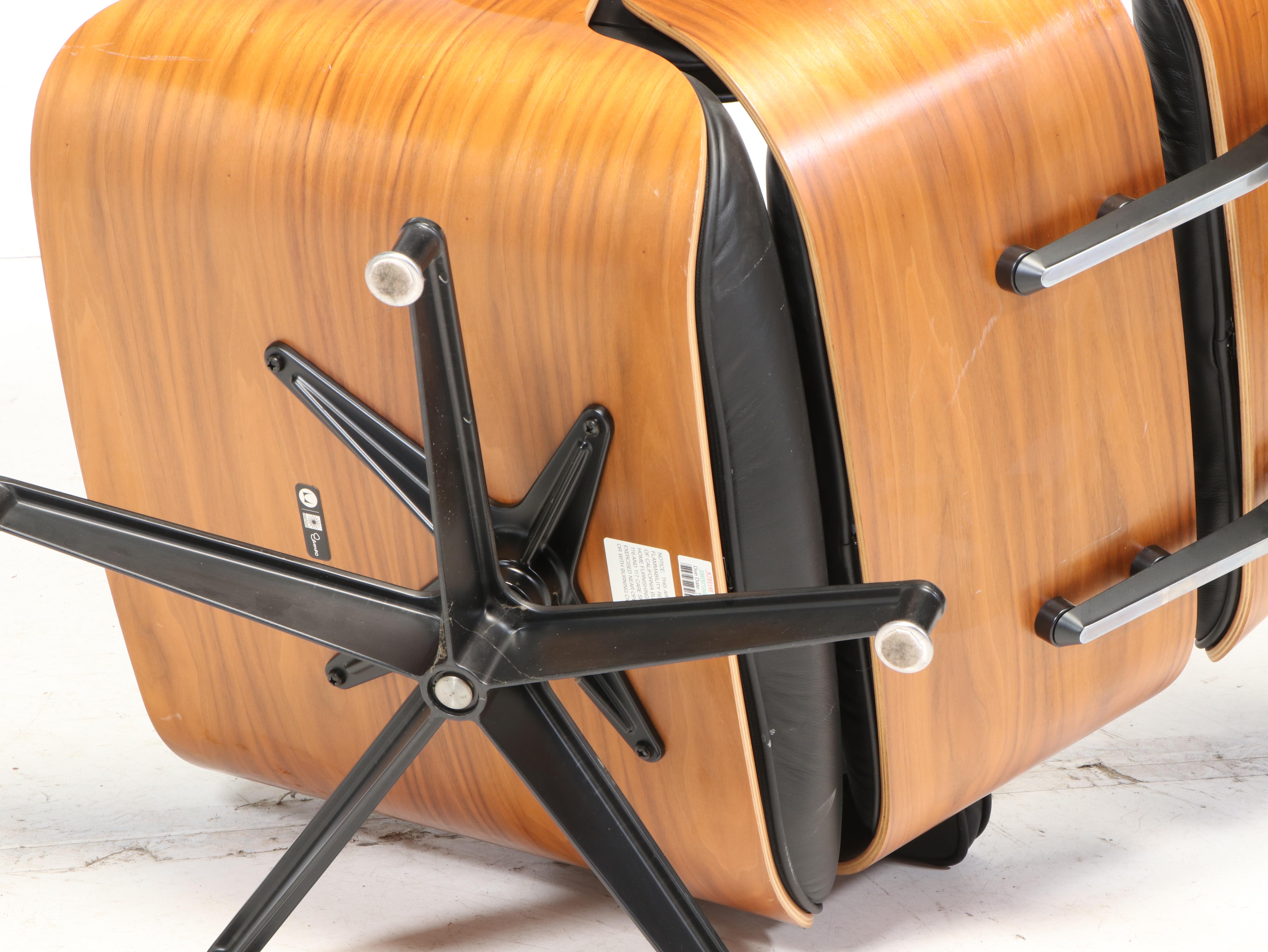 Charles & Ray Eames for Herman Miller Laminated Walnut Lounge Chair and Ottoman