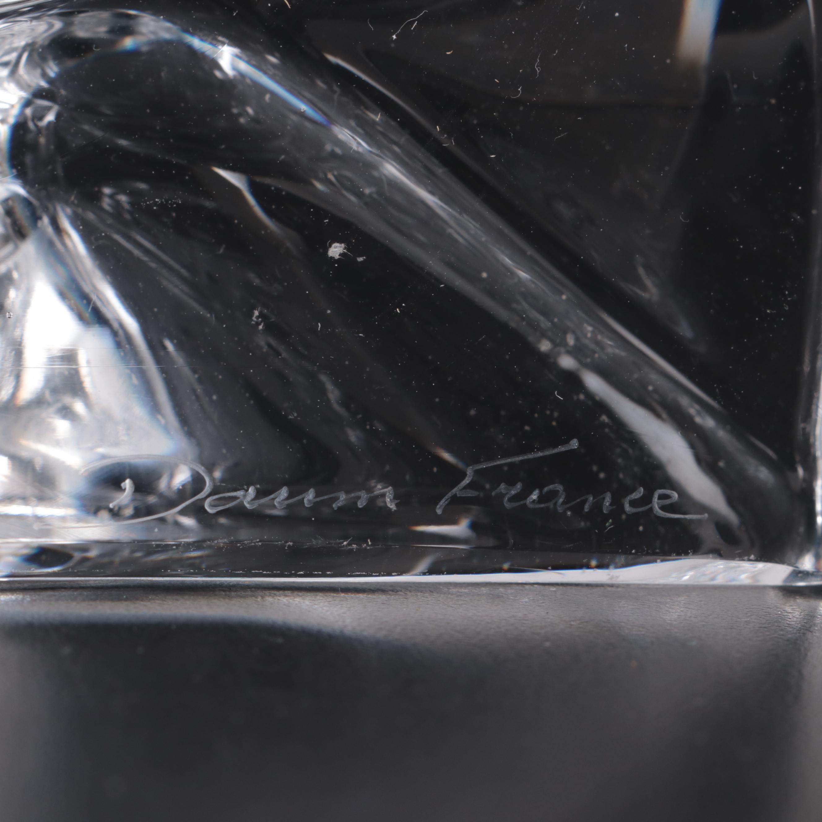 Daum Crystal Desk Clock, Late 20th to 21st Century