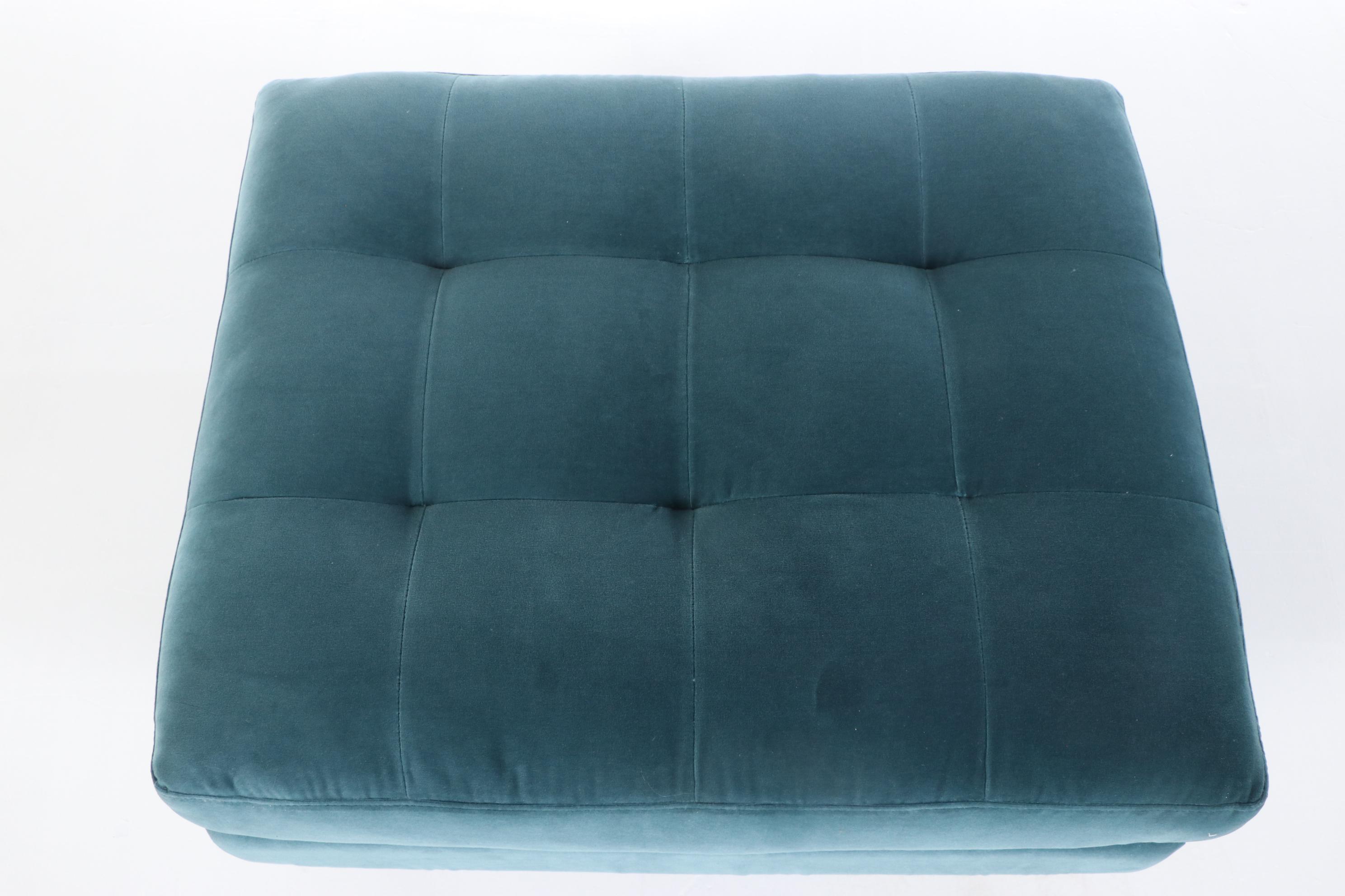 Article "Sven" Mid Century Modern Style Velvet Upholstered Ottoman