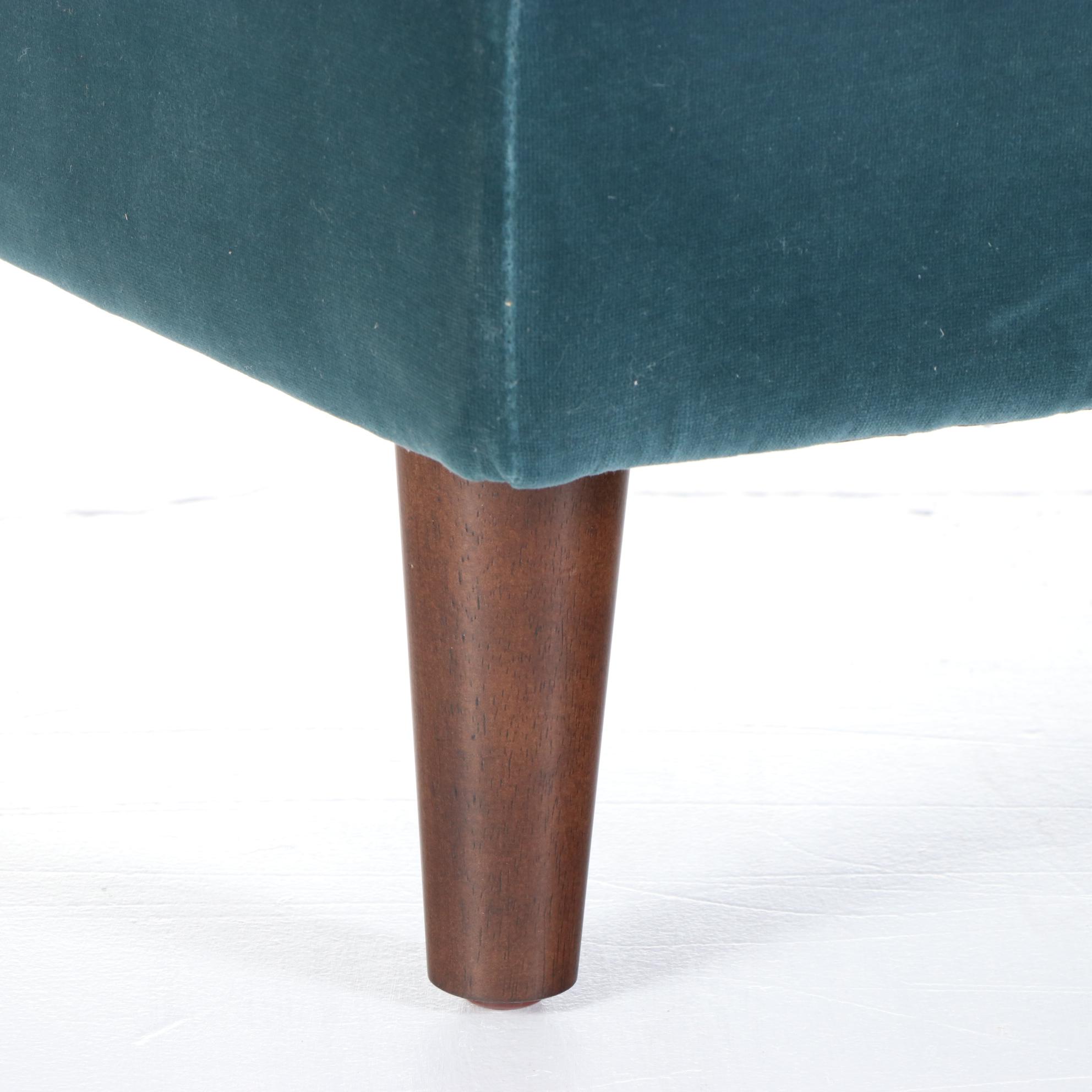 Article "Sven" Mid Century Modern Style Velvet Upholstered Ottoman