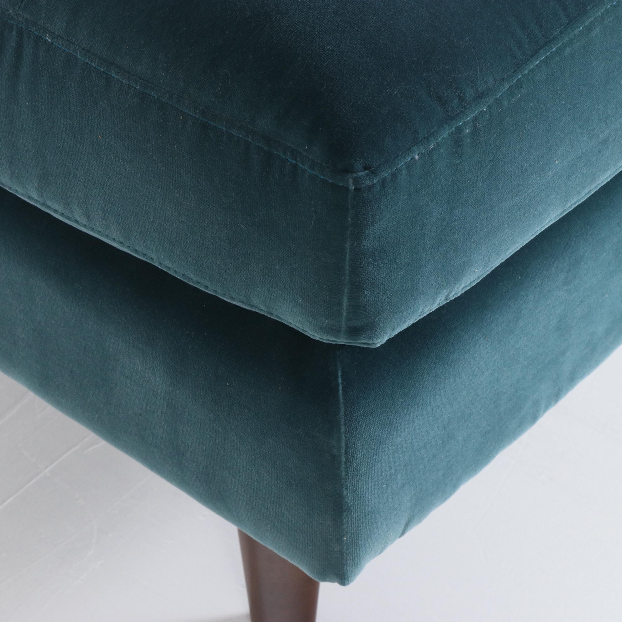 Article "Sven" Mid Century Modern Style Velvet Upholstered Ottoman