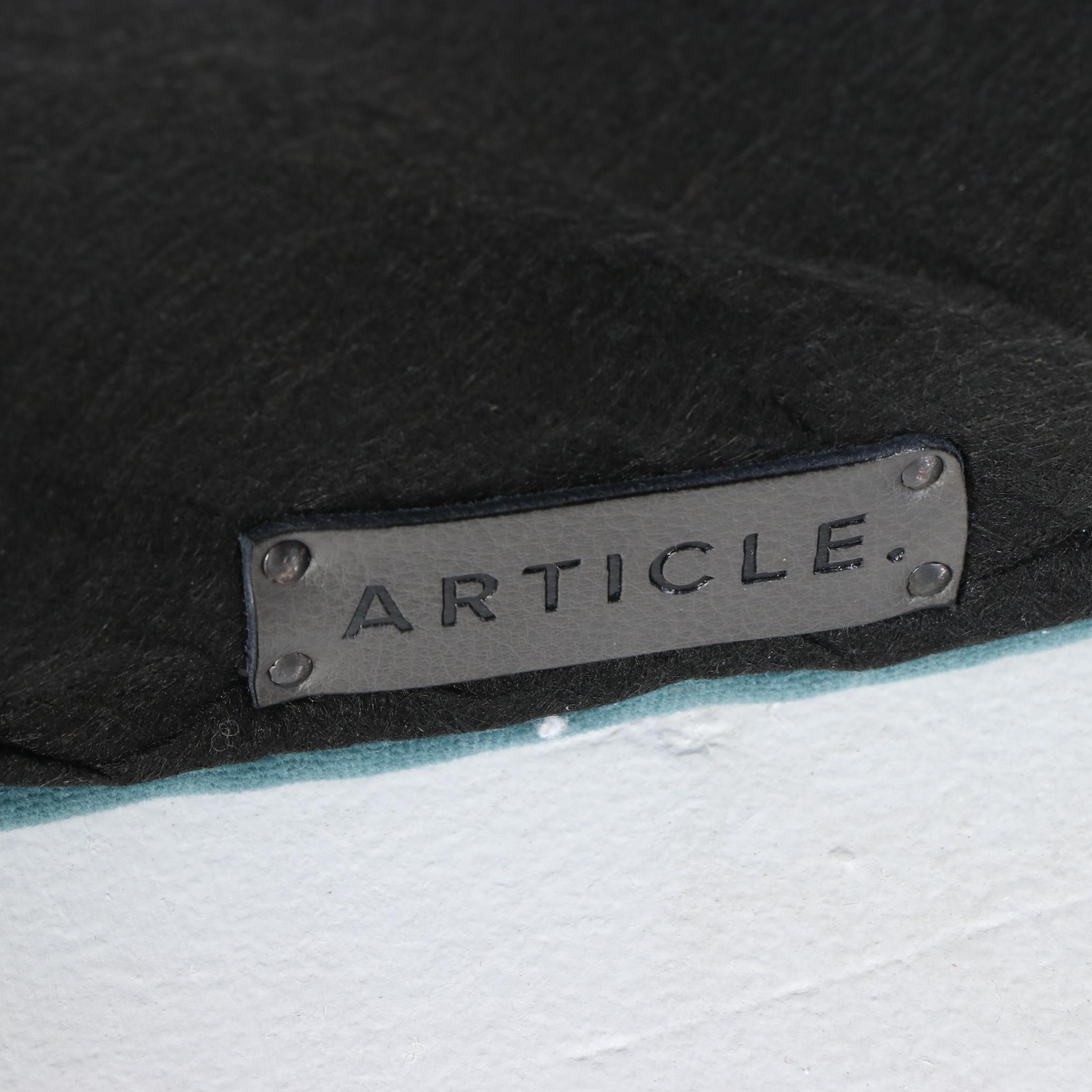 Article "Sven" Mid Century Modern Style Velvet Upholstered Ottoman