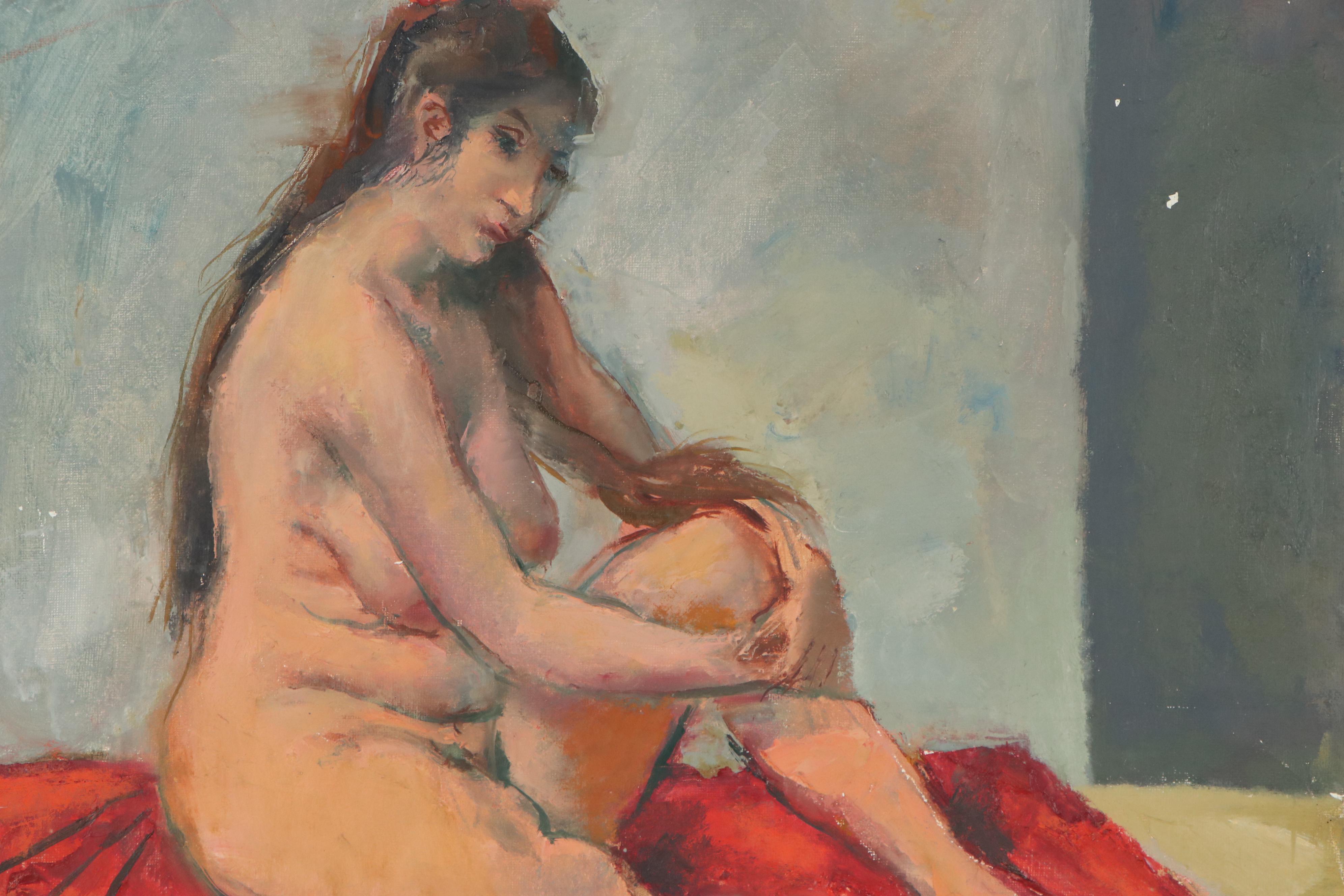 Edgar Yaeger Oil Painting of Female Nude, 1981