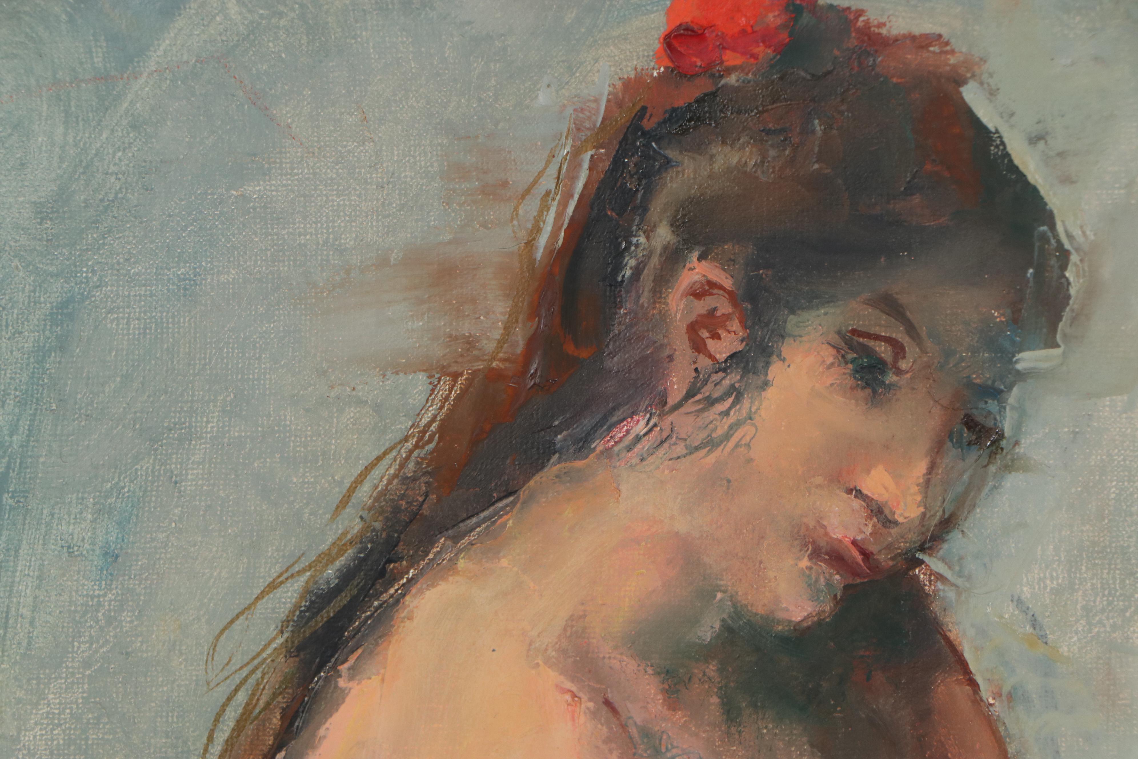 Edgar Yaeger Oil Painting of Female Nude, 1981