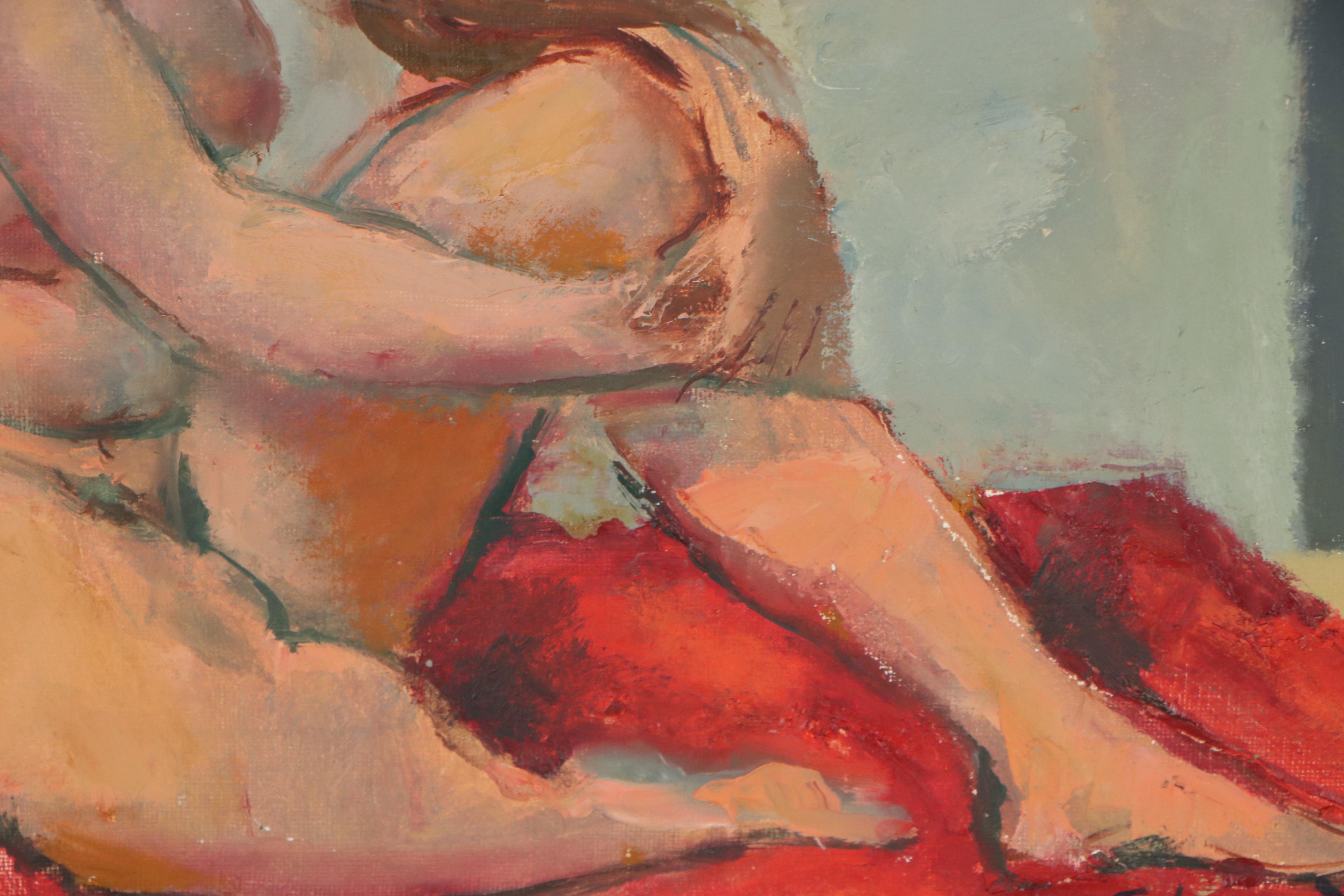 Edgar Yaeger Oil Painting of Female Nude, 1981