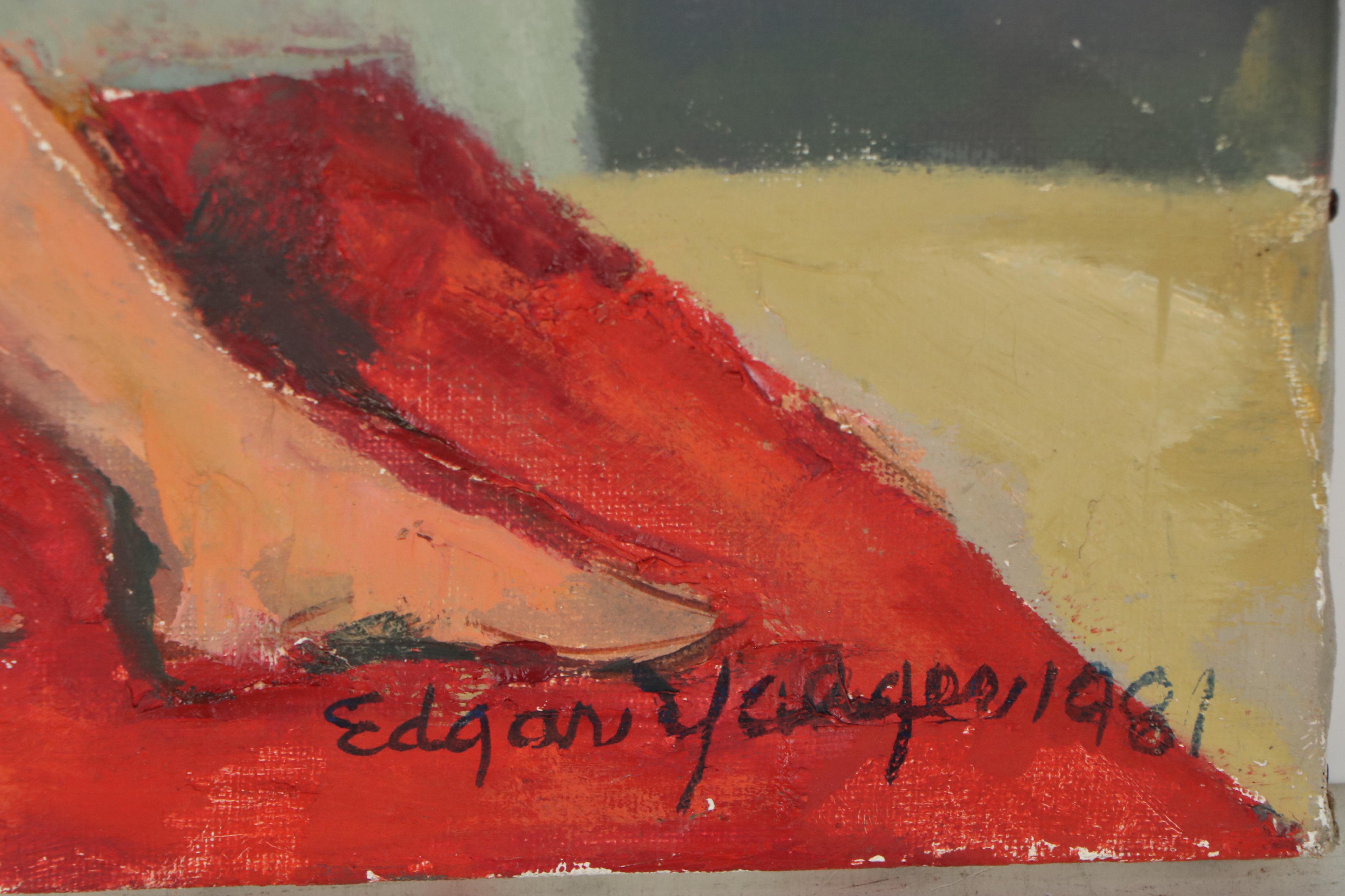 Edgar Yaeger Oil Painting of Female Nude, 1981