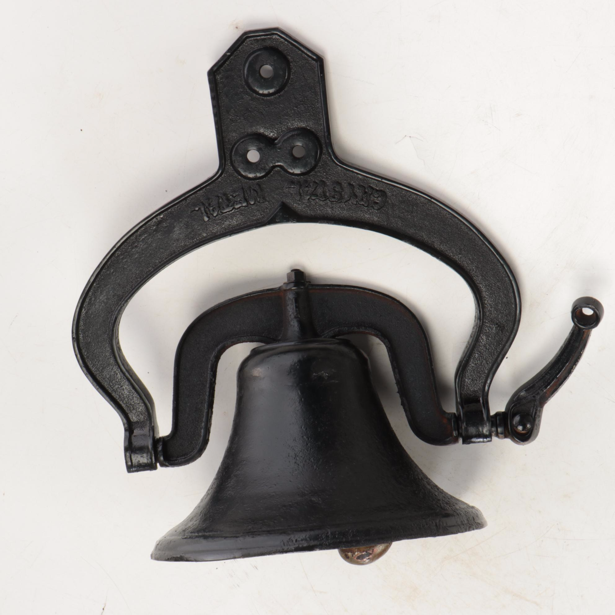 Crystal Metal No. 1 Yoke Painted Cast Iron Bell, Antique