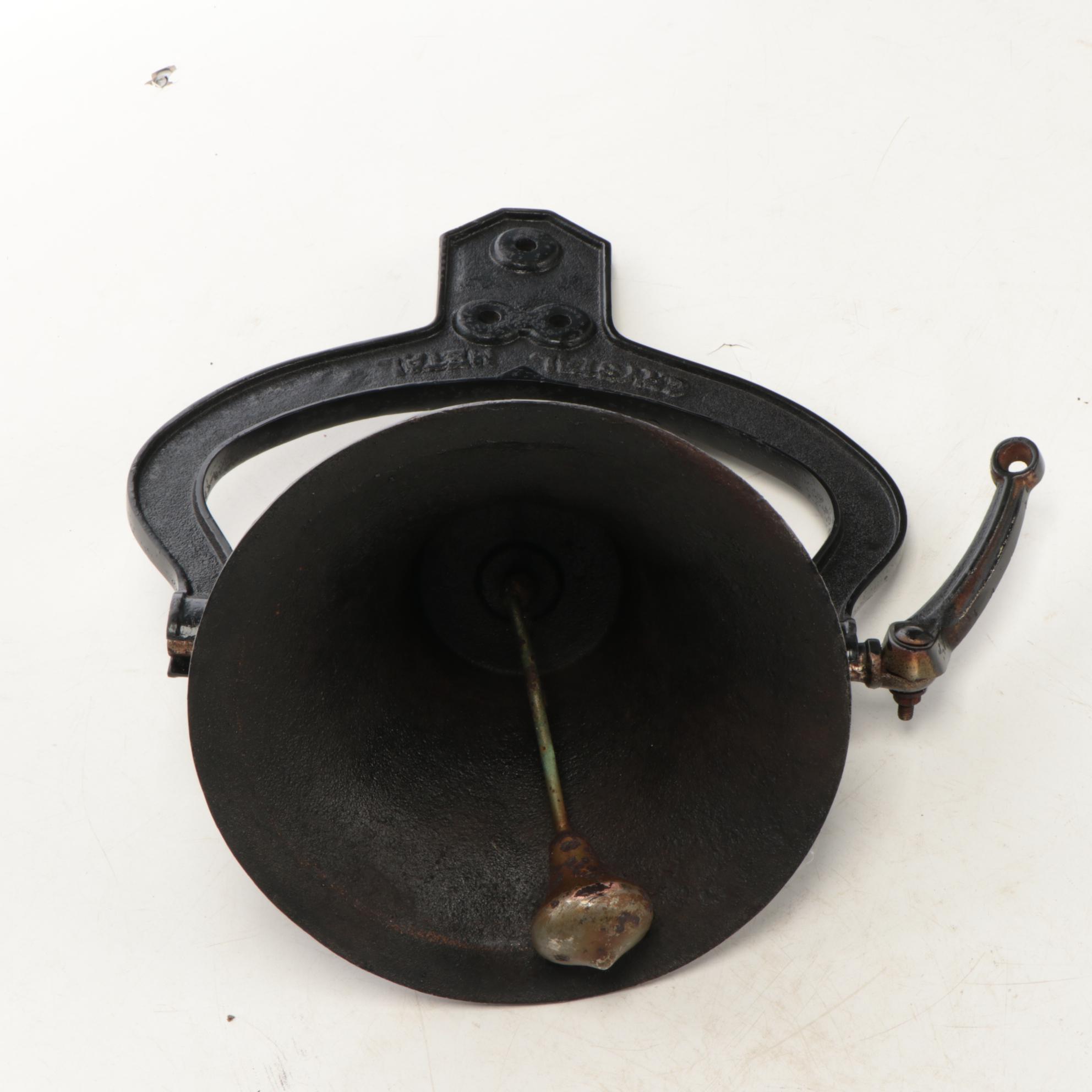 Crystal Metal No. 1 Yoke Painted Cast Iron Bell, Antique
