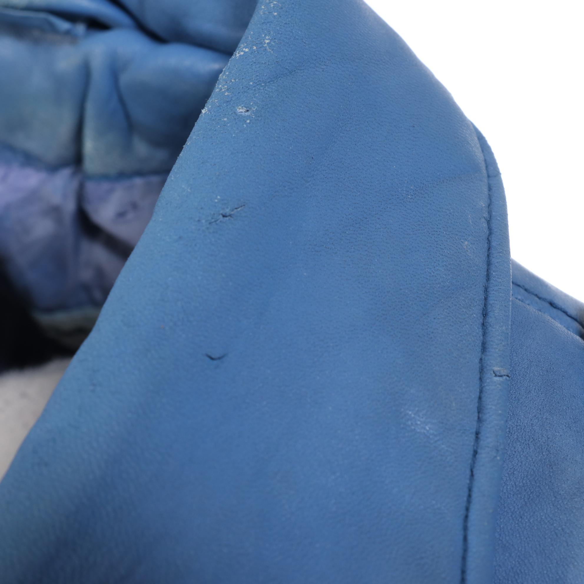 Two Philippe Monet Blue Leather Jackets in Blue and Brown