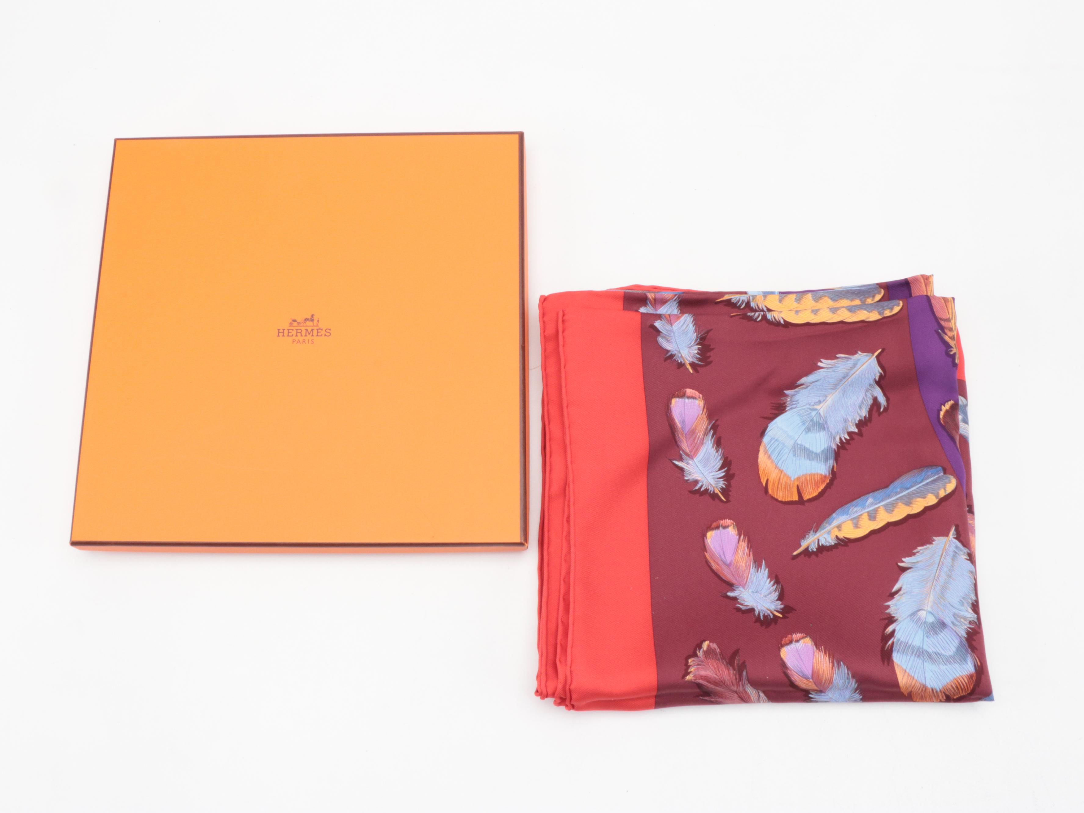 Hermès "Plumes II" Silk Twill Scarf