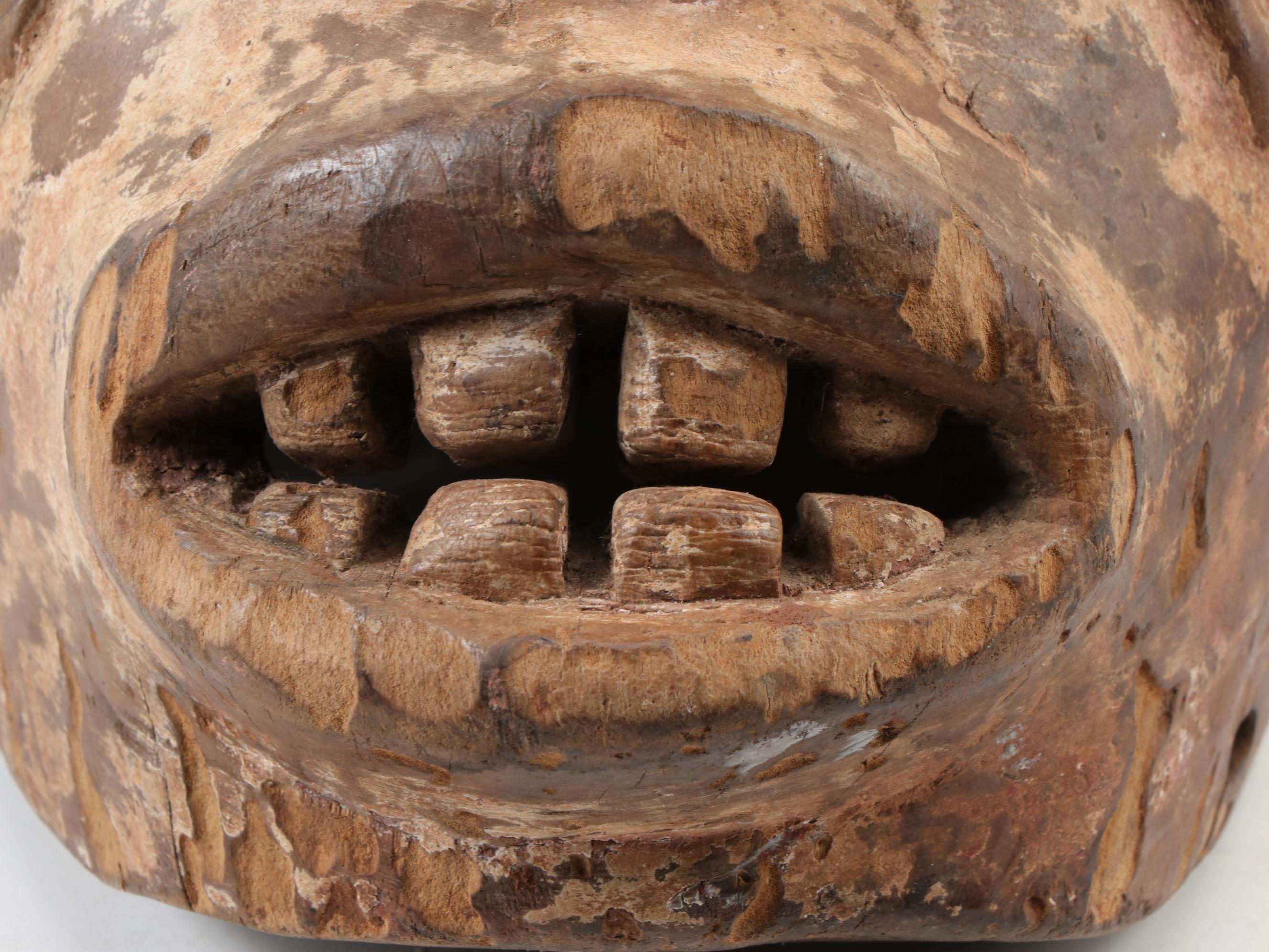 Igbo Style Carved Wood Helmet Mask, West Africa