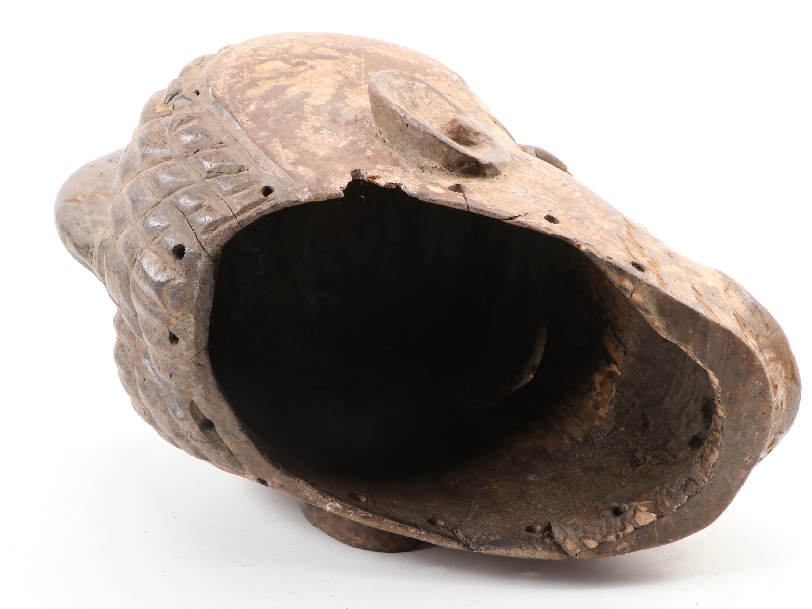 Igbo Style Carved Wood Helmet Mask, West Africa