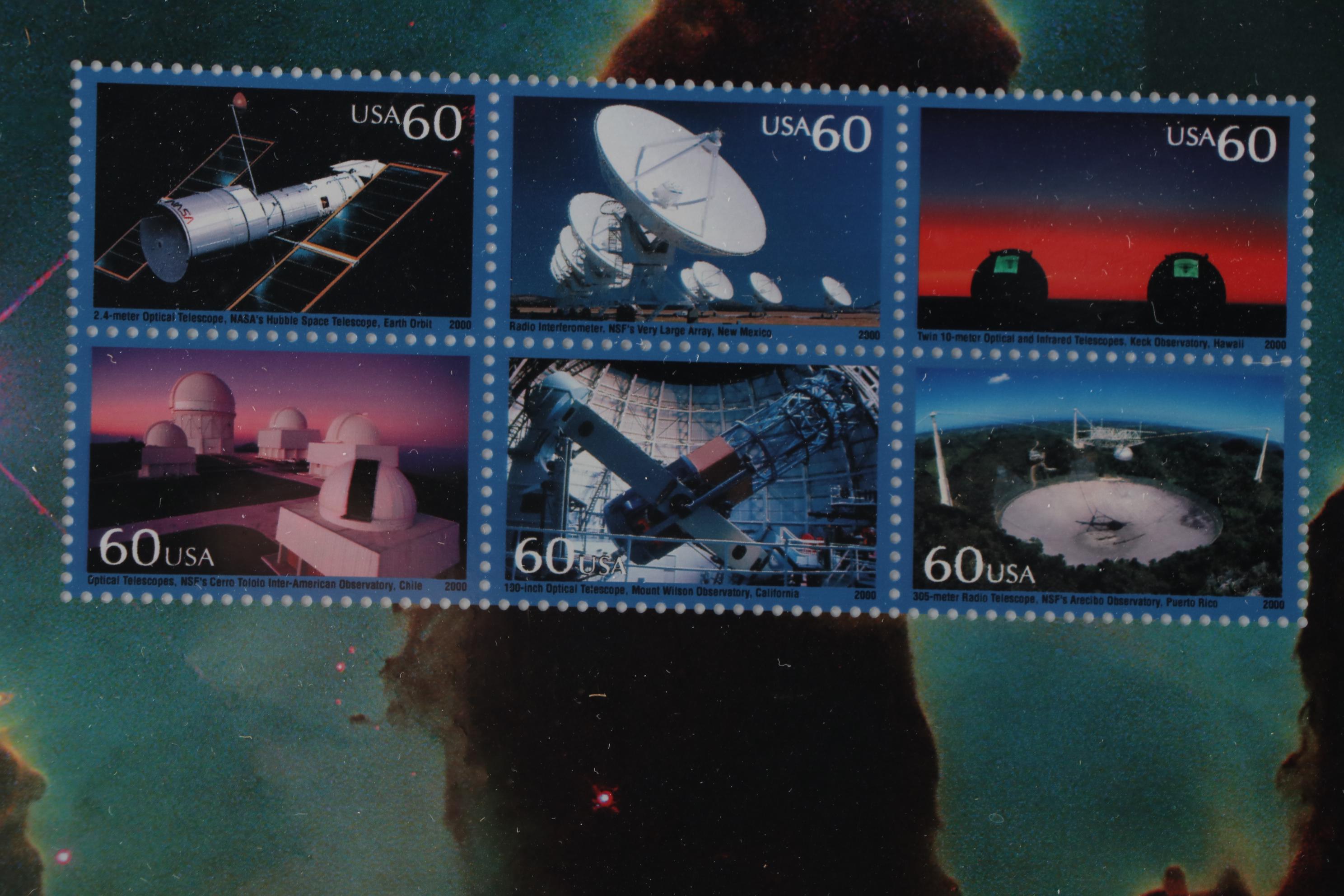 USPS First Hologram Press Sheet of Space Achievement World Stamp Expo, 2000