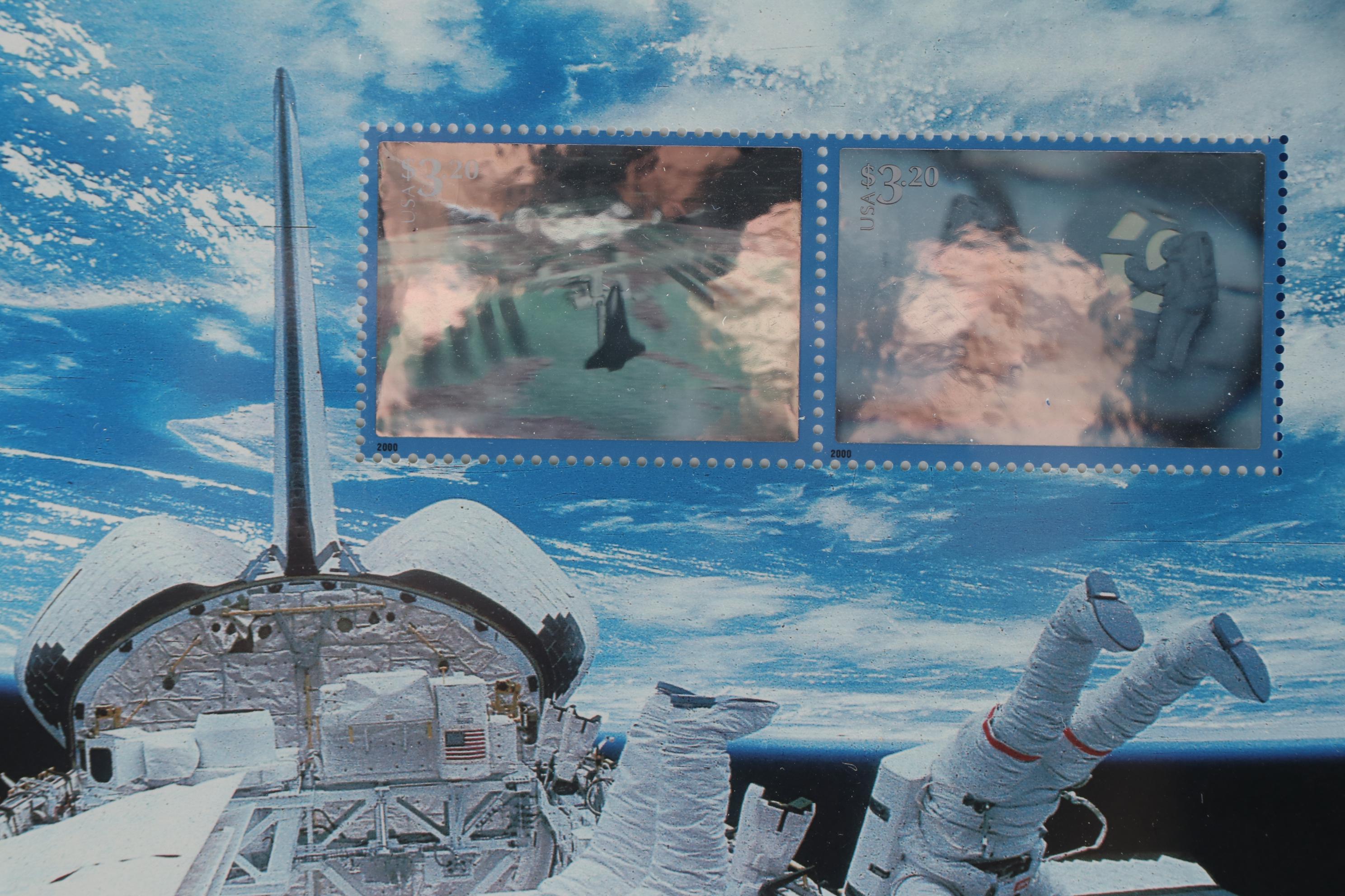 USPS First Hologram Press Sheet of Space Achievement World Stamp Expo, 2000