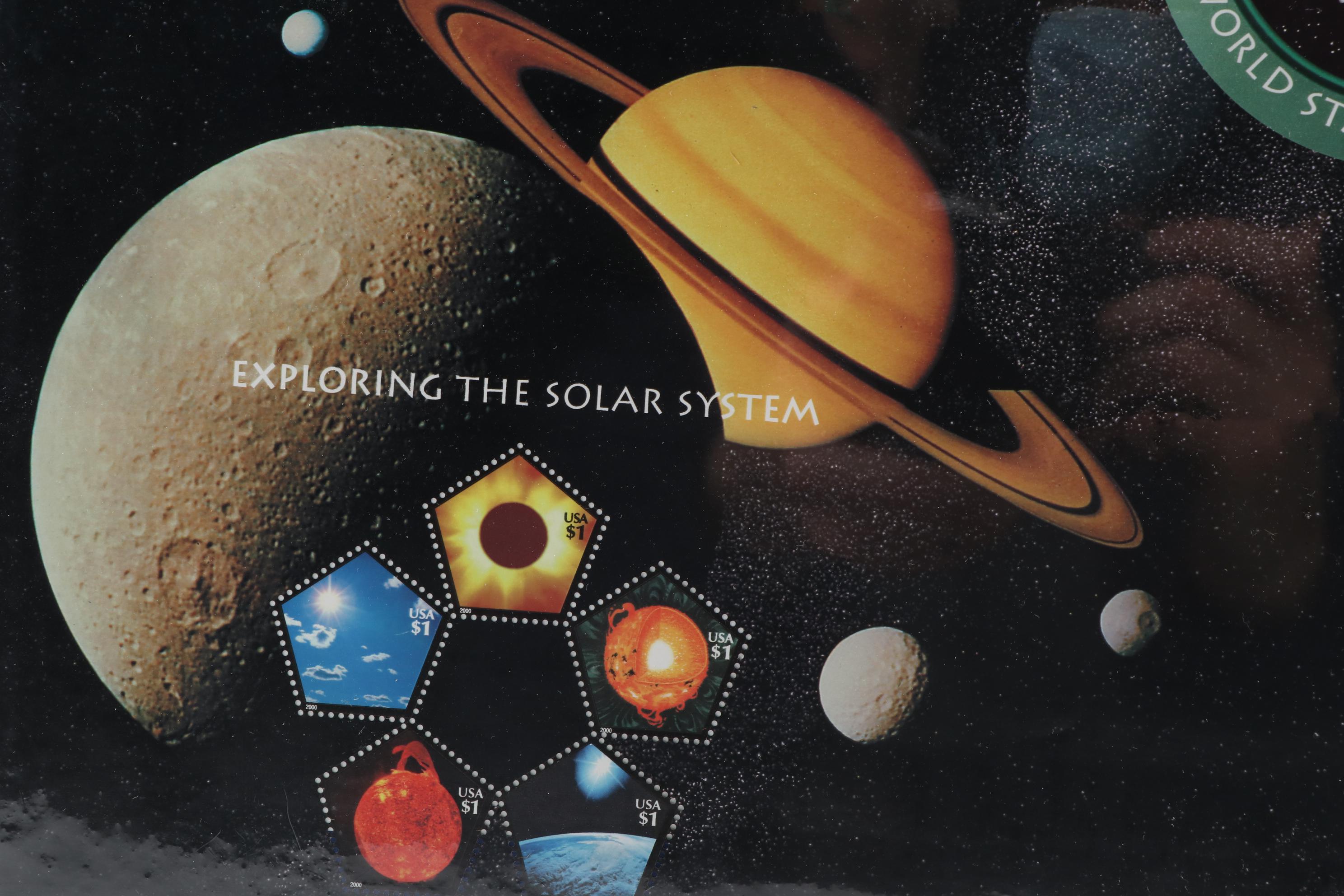 USPS First Hologram Press Sheet of Space Achievement World Stamp Expo, 2000