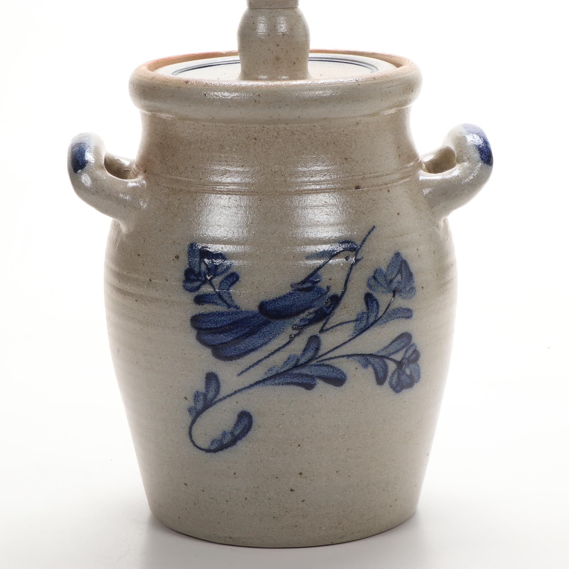 Rowe Pottery Works for Ethan Allen Salt Glazed Stoneware Crock Lamp