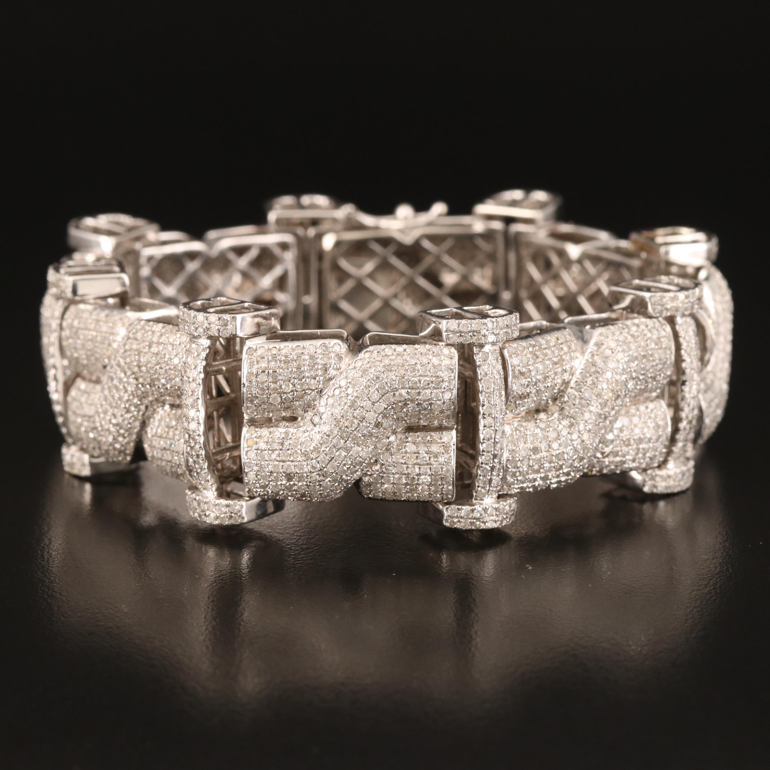 9K 11.50 CTW Diamond Panel Bracelet