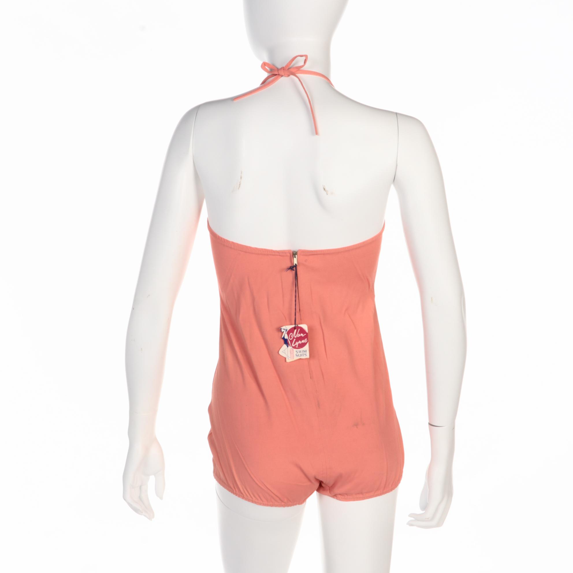 Skyline Swimwear Pink Maillot with Rickrack Style Trim