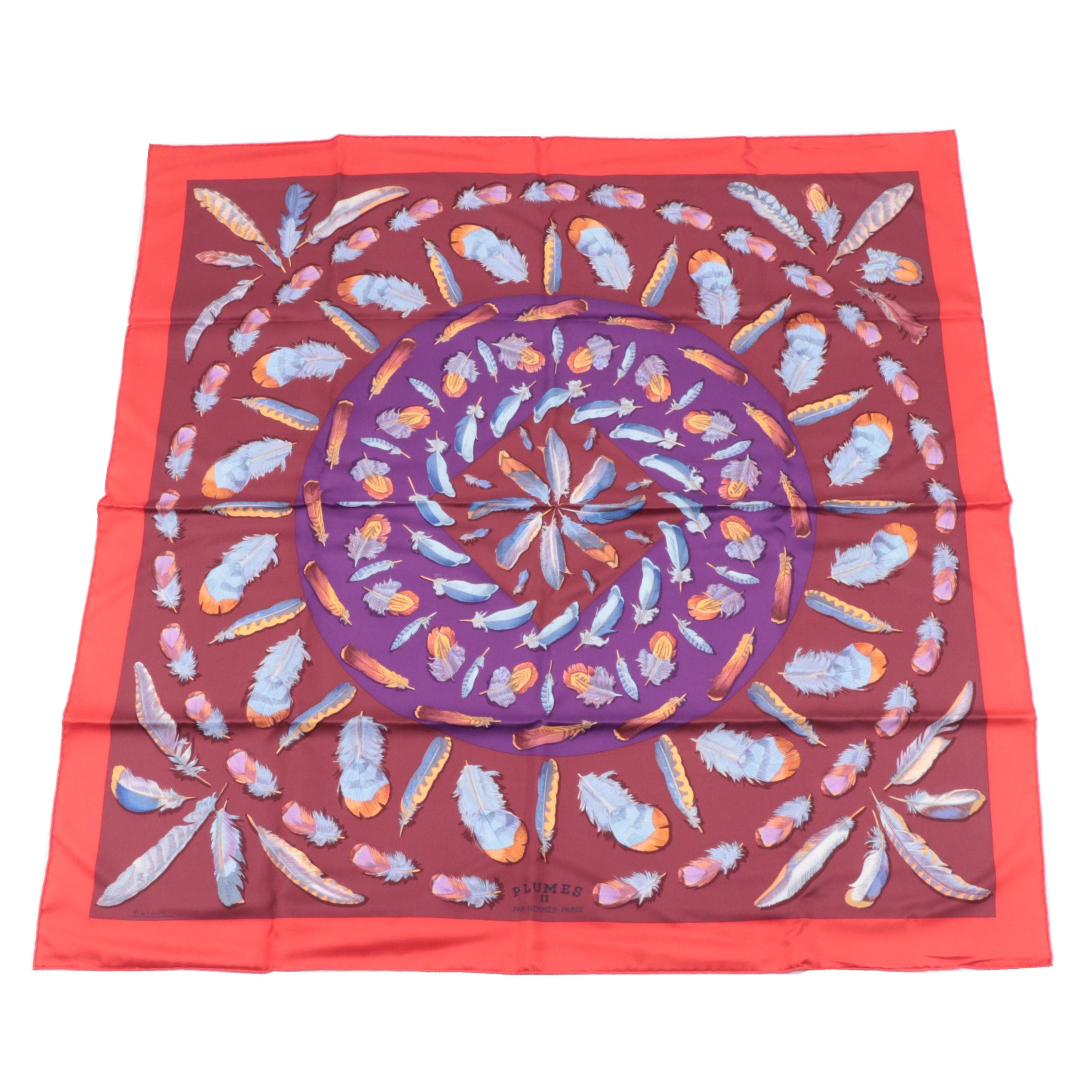 Hermès "Plumes II" Silk Twill Scarf