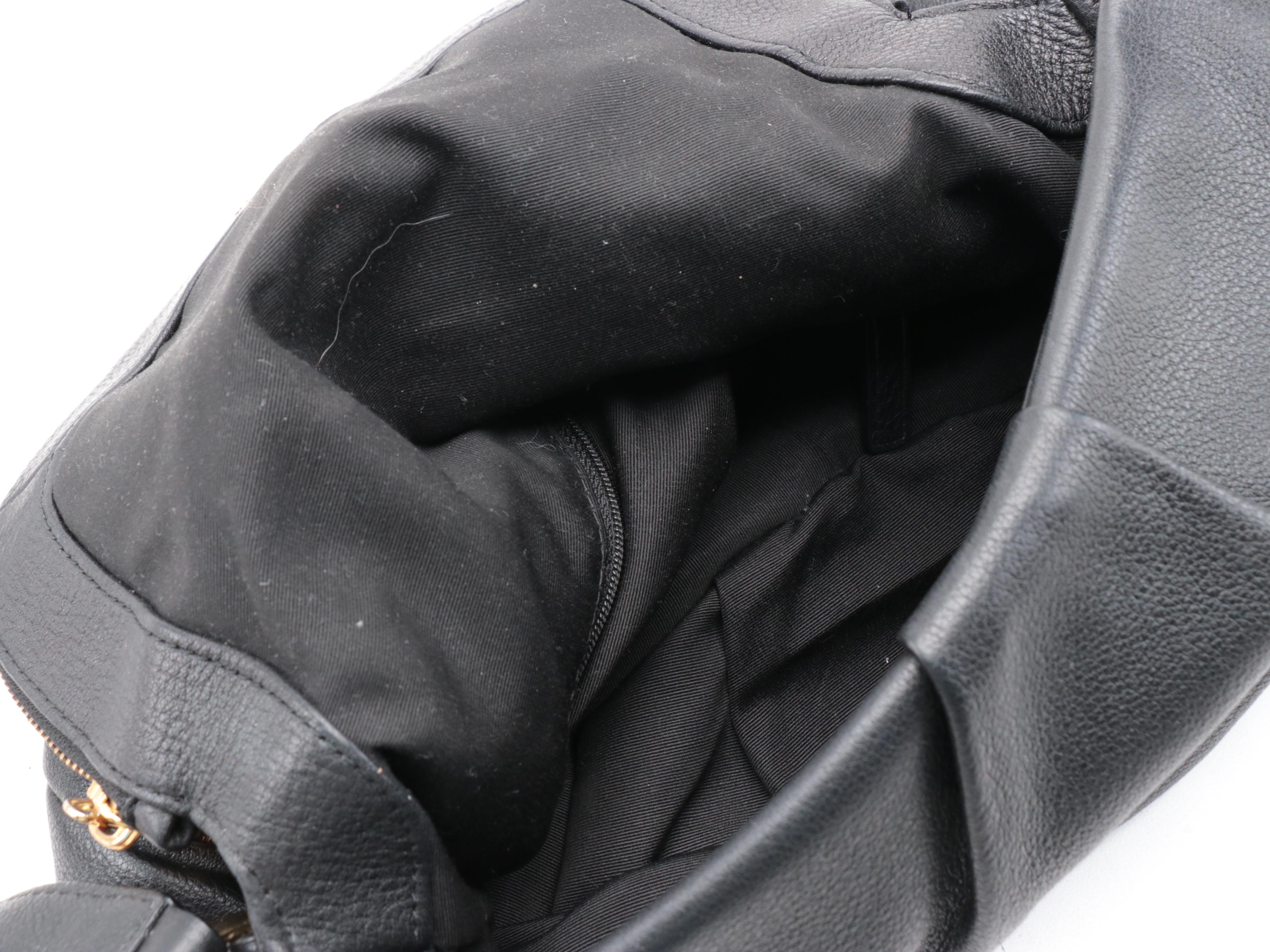 Marc Jacobs Saddle Bag in Black Leather with Kate Spade Purple Dot Bow Wallet