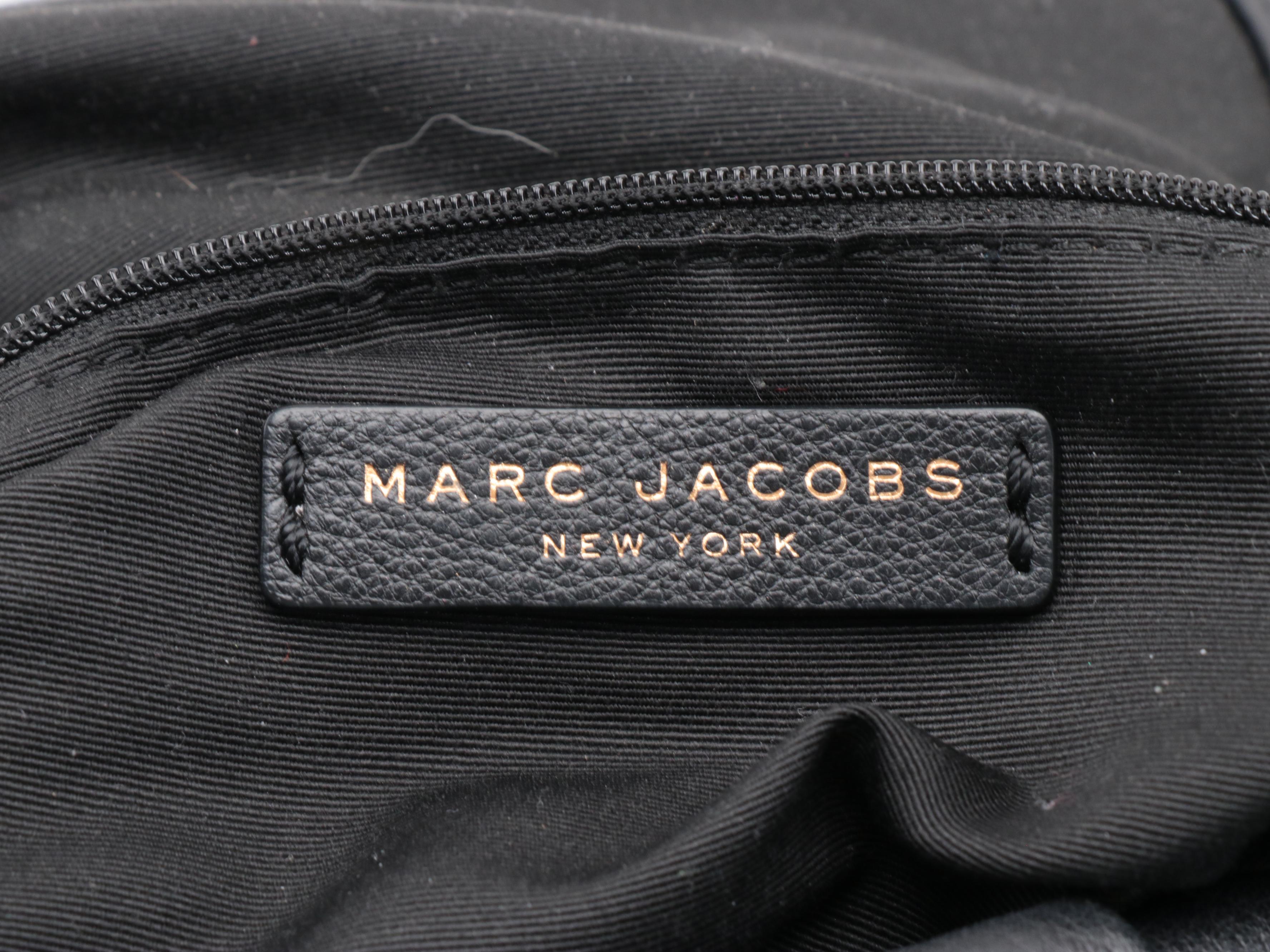 Marc Jacobs Saddle Bag in Black Leather with Kate Spade Purple Dot Bow Wallet