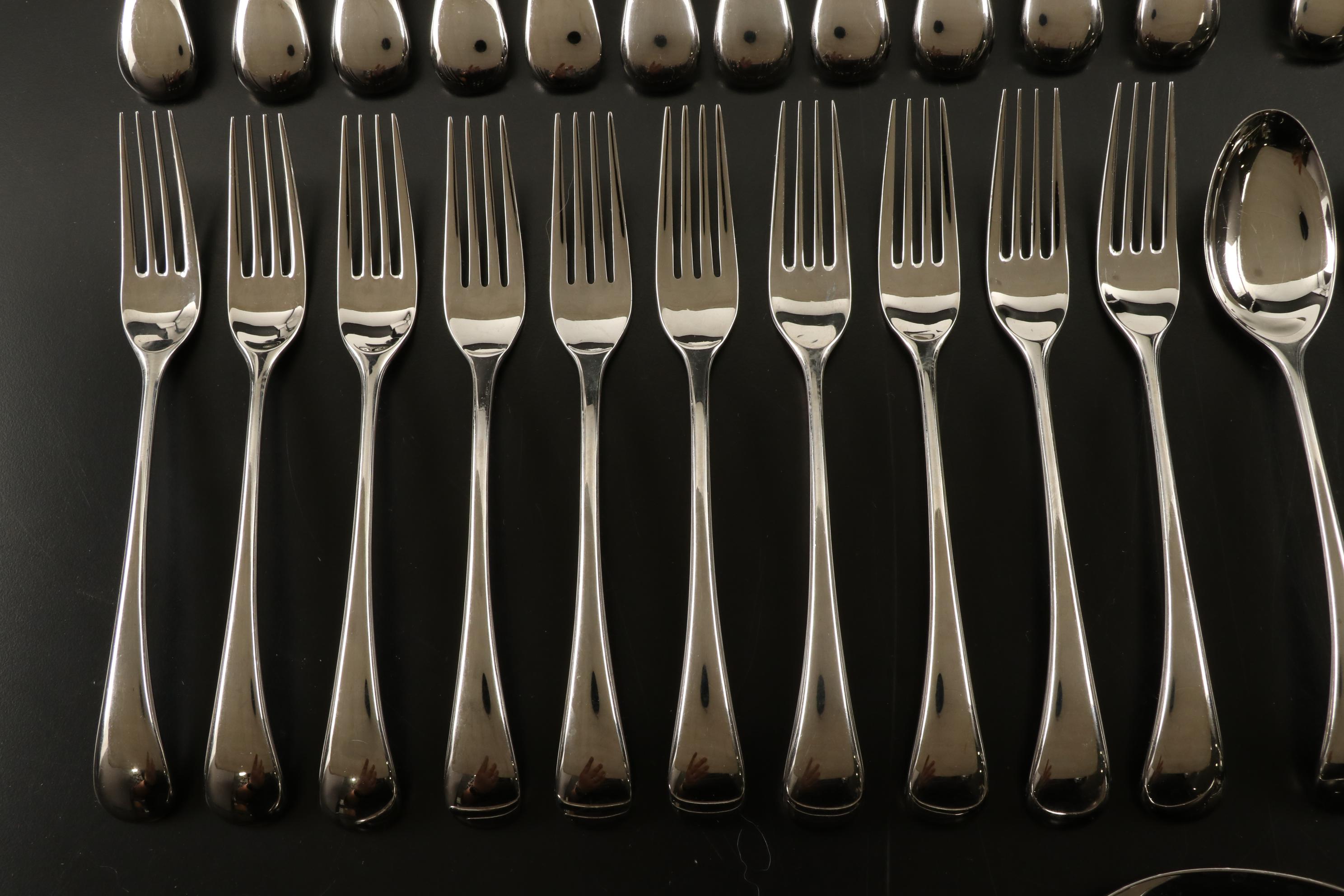 Dansk "Torun" Mid Century Modern Stainless Steel Flatware Set for Ten