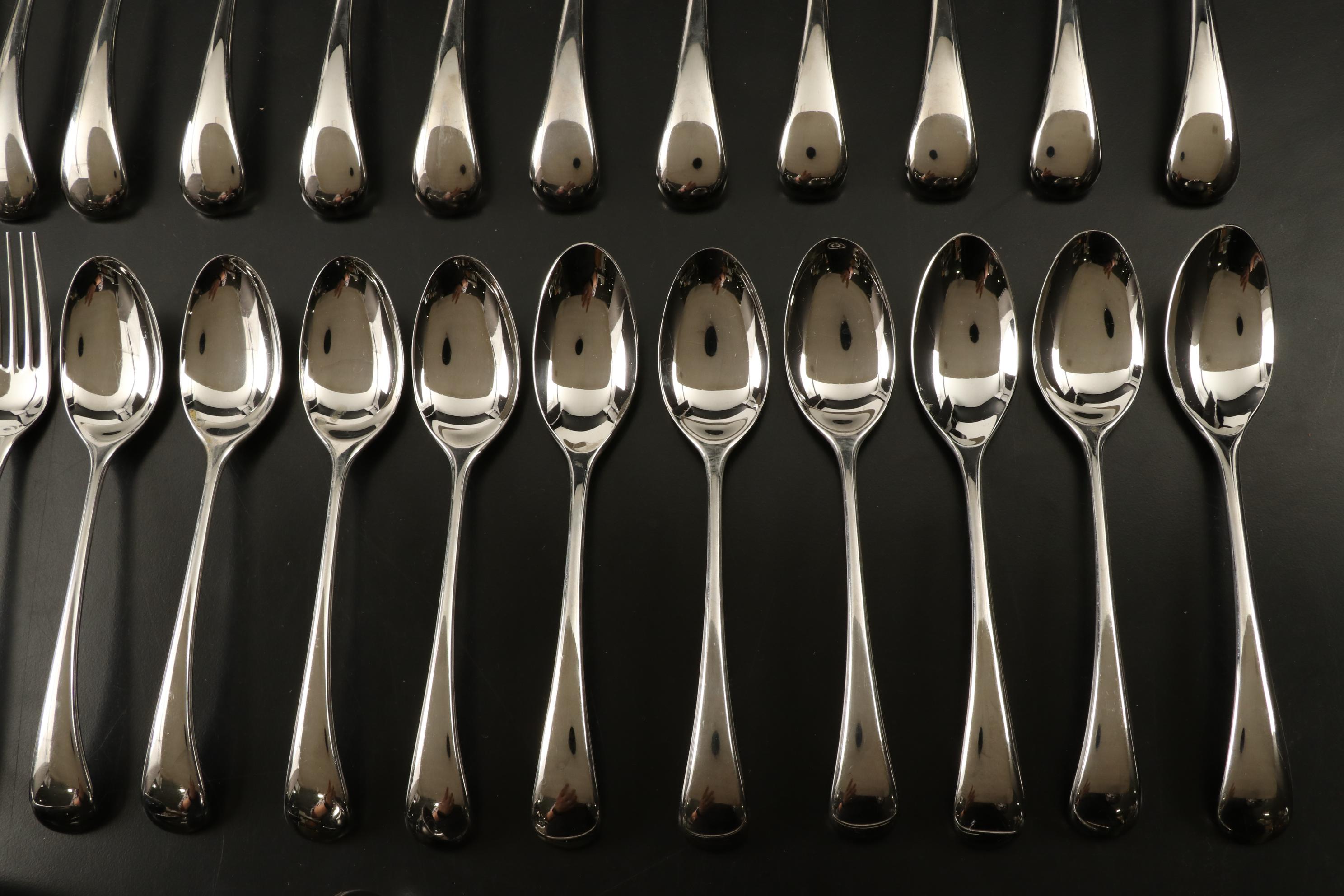 Dansk "Torun" Mid Century Modern Stainless Steel Flatware Set for Ten