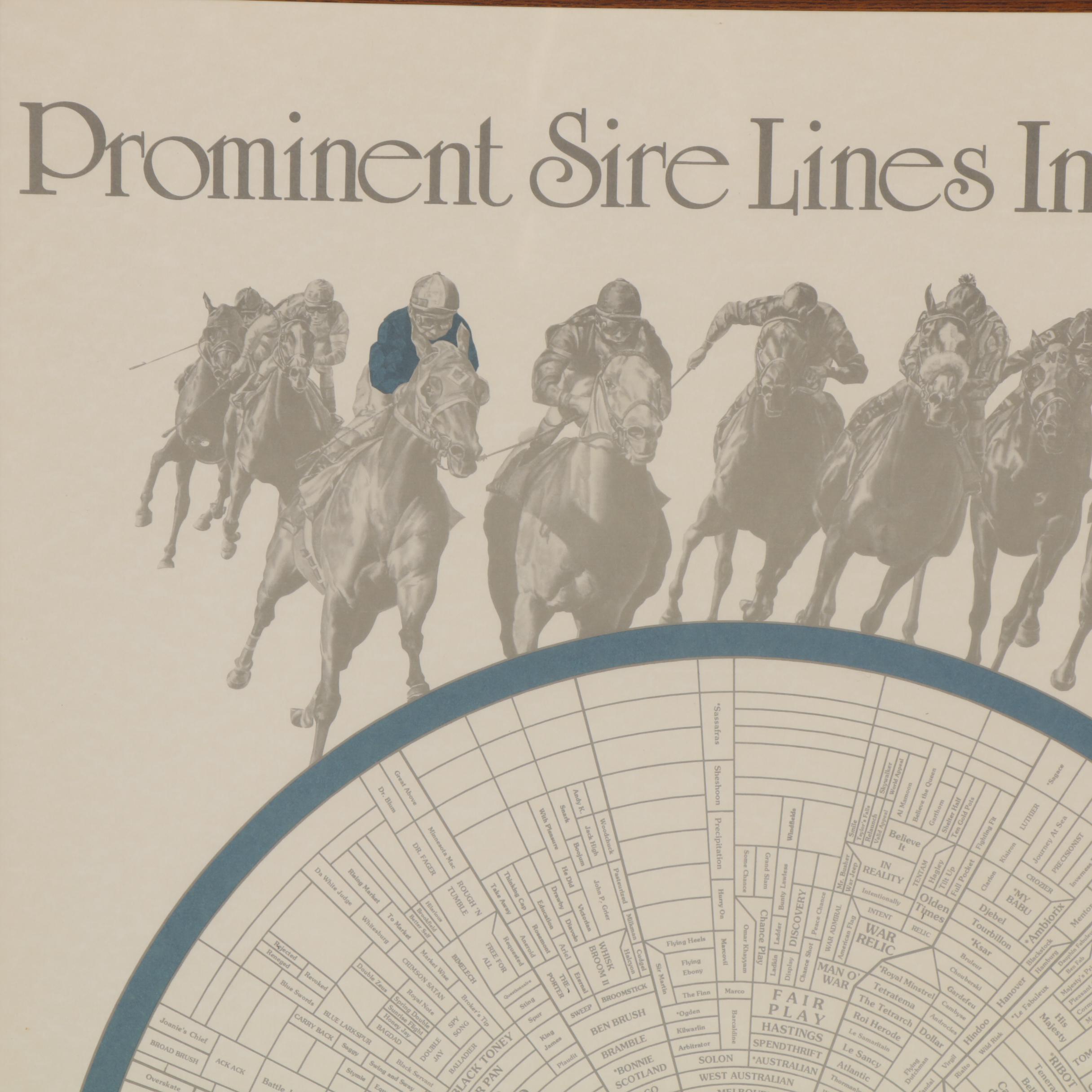 "Prominent Sire Lines in America II" Poster, 1988