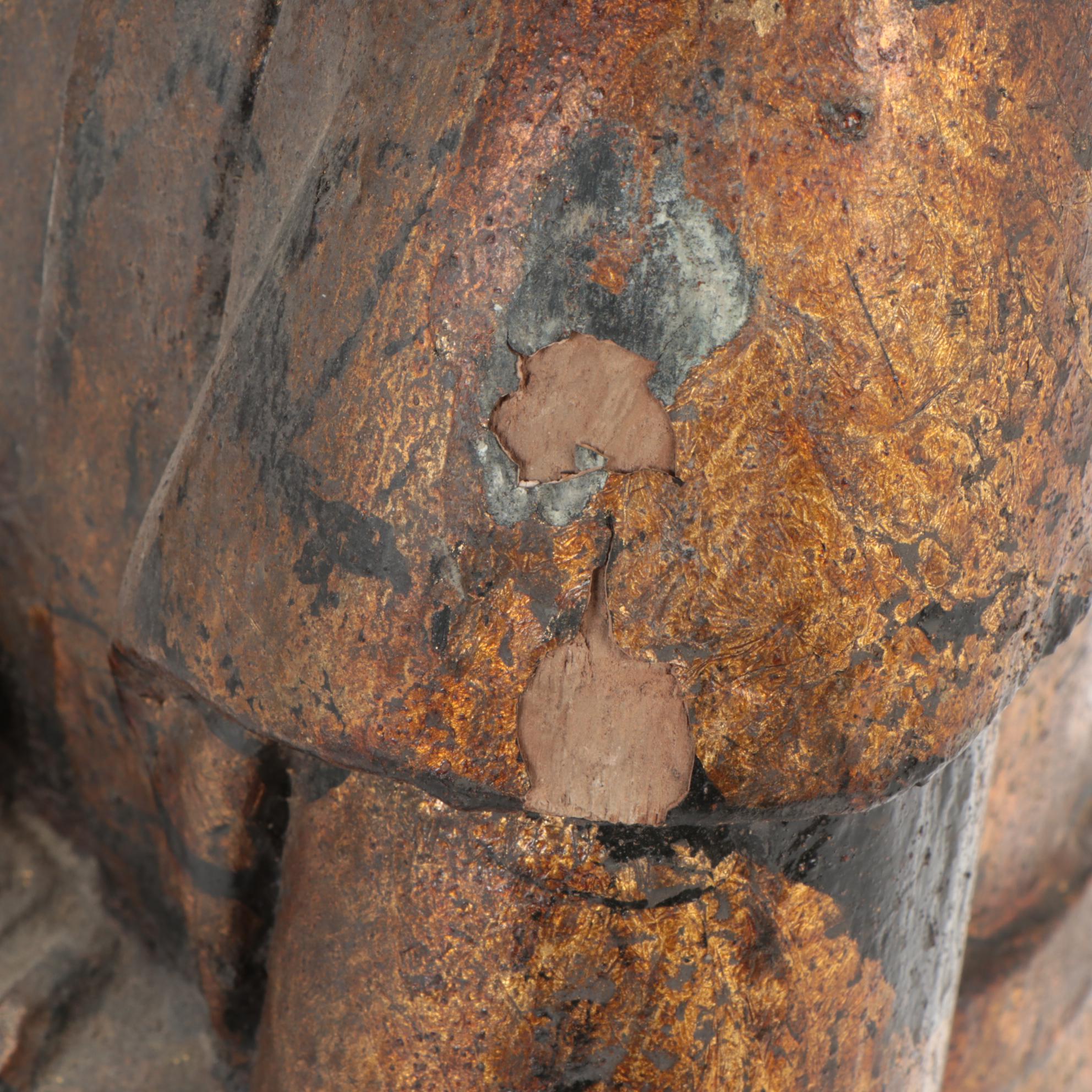 Chinese Gilded Wood Luxing, God of Prosperity Sculpture