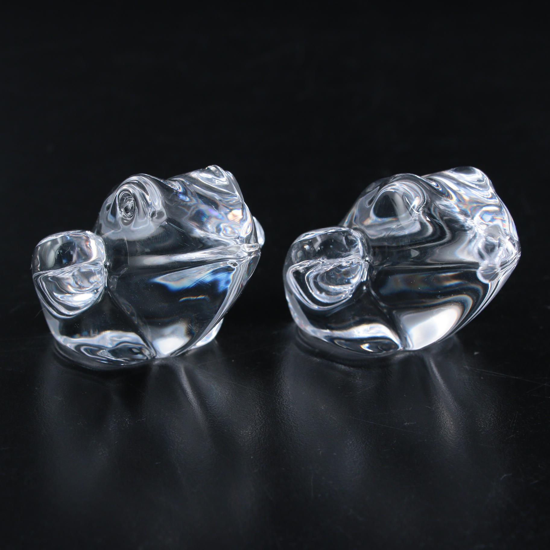 Daum Crystal Frog Figurines