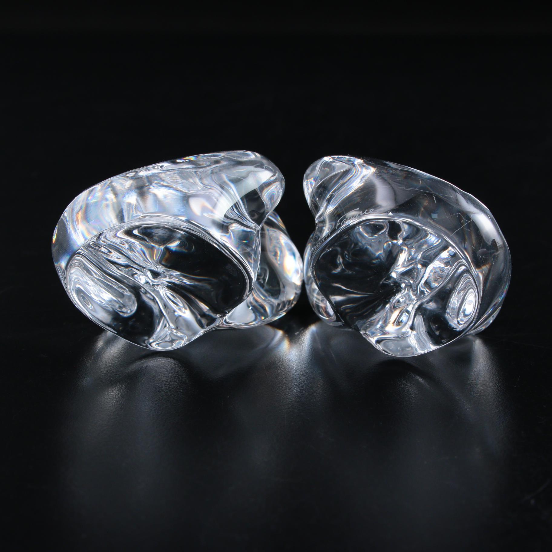 Daum Crystal Frog Figurines