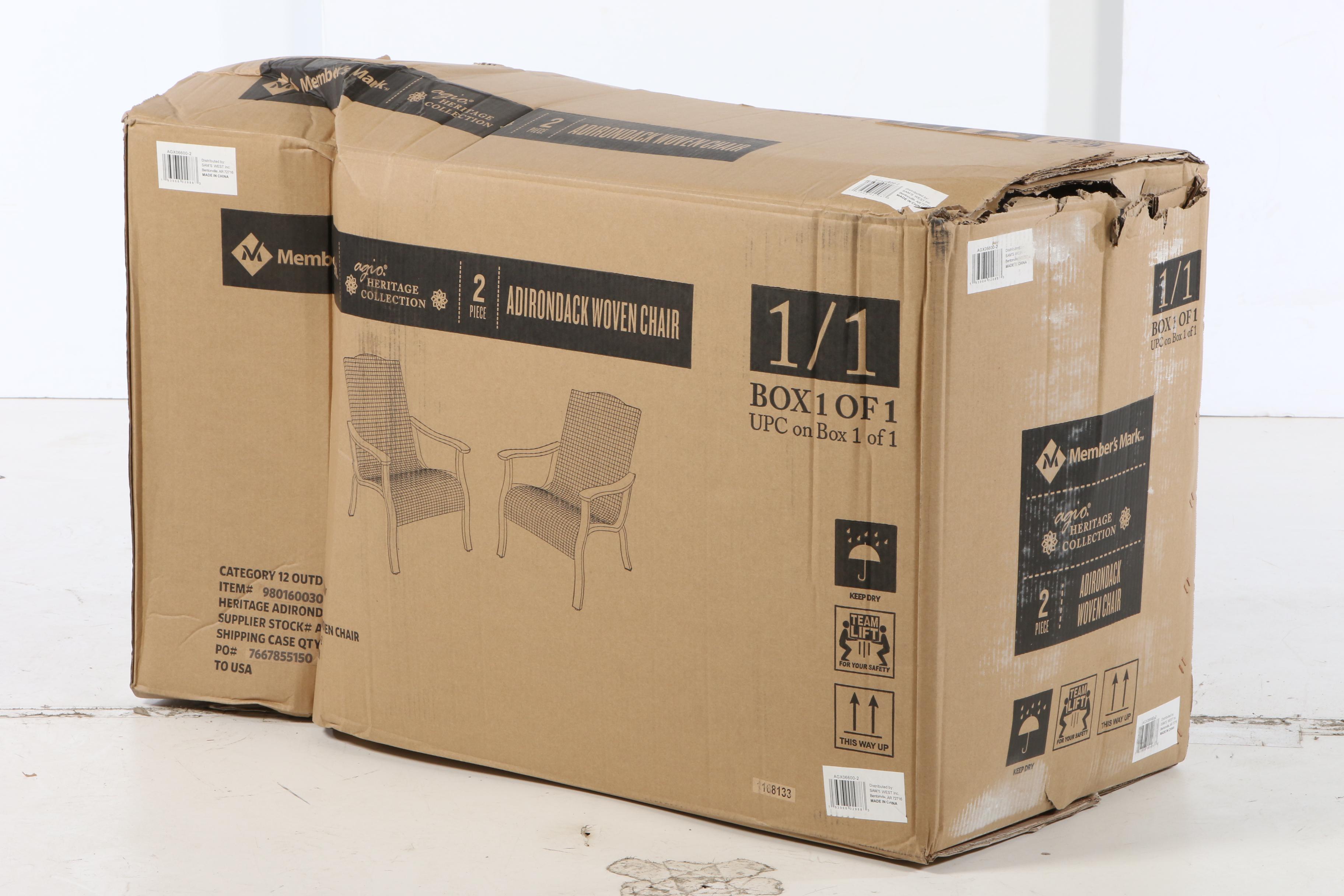 Pair of Member's Mark "Agio Heritage Collection" Woven Adirondack Chairs