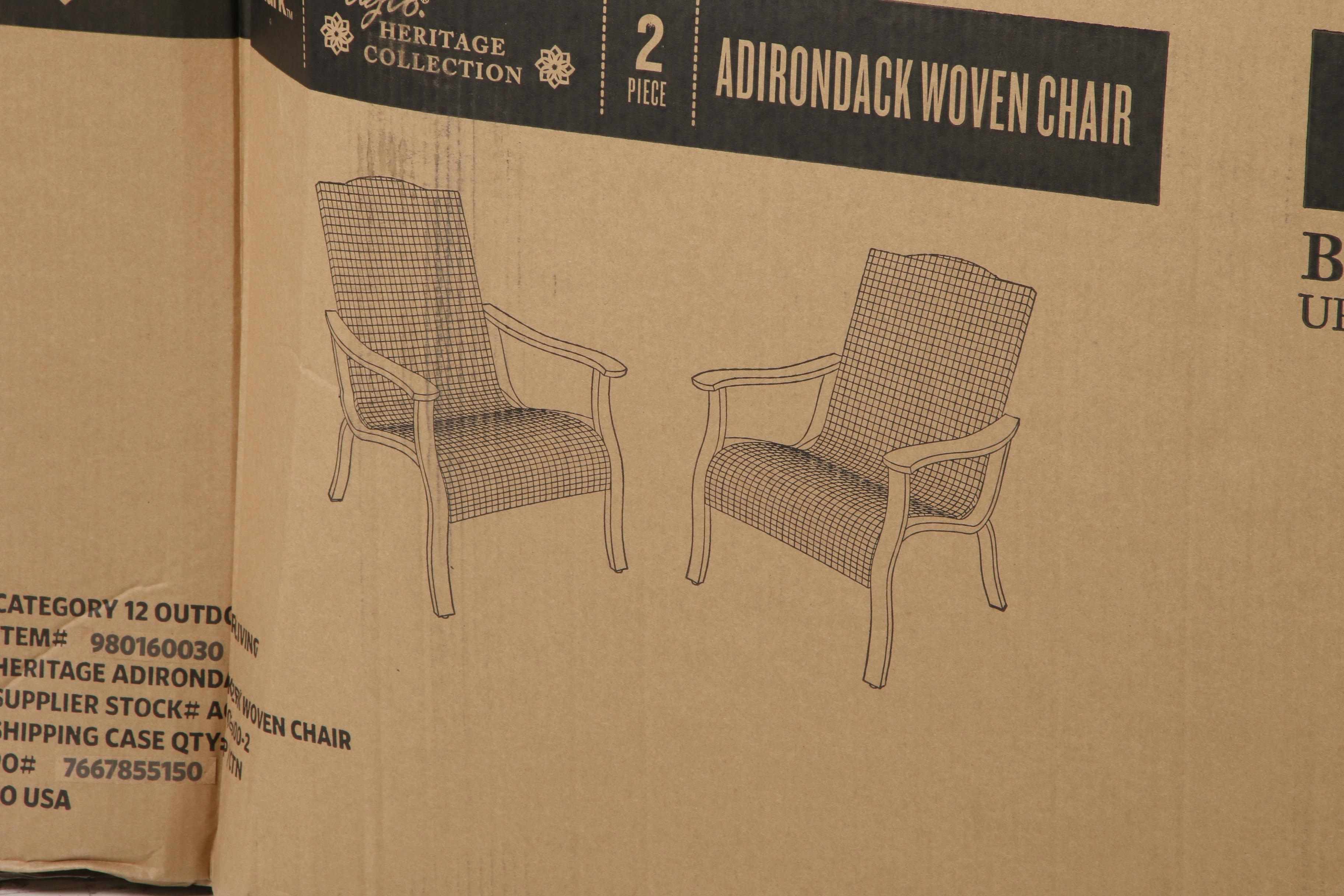 Pair of Member's Mark "Agio Heritage Collection" Woven Adirondack Chairs