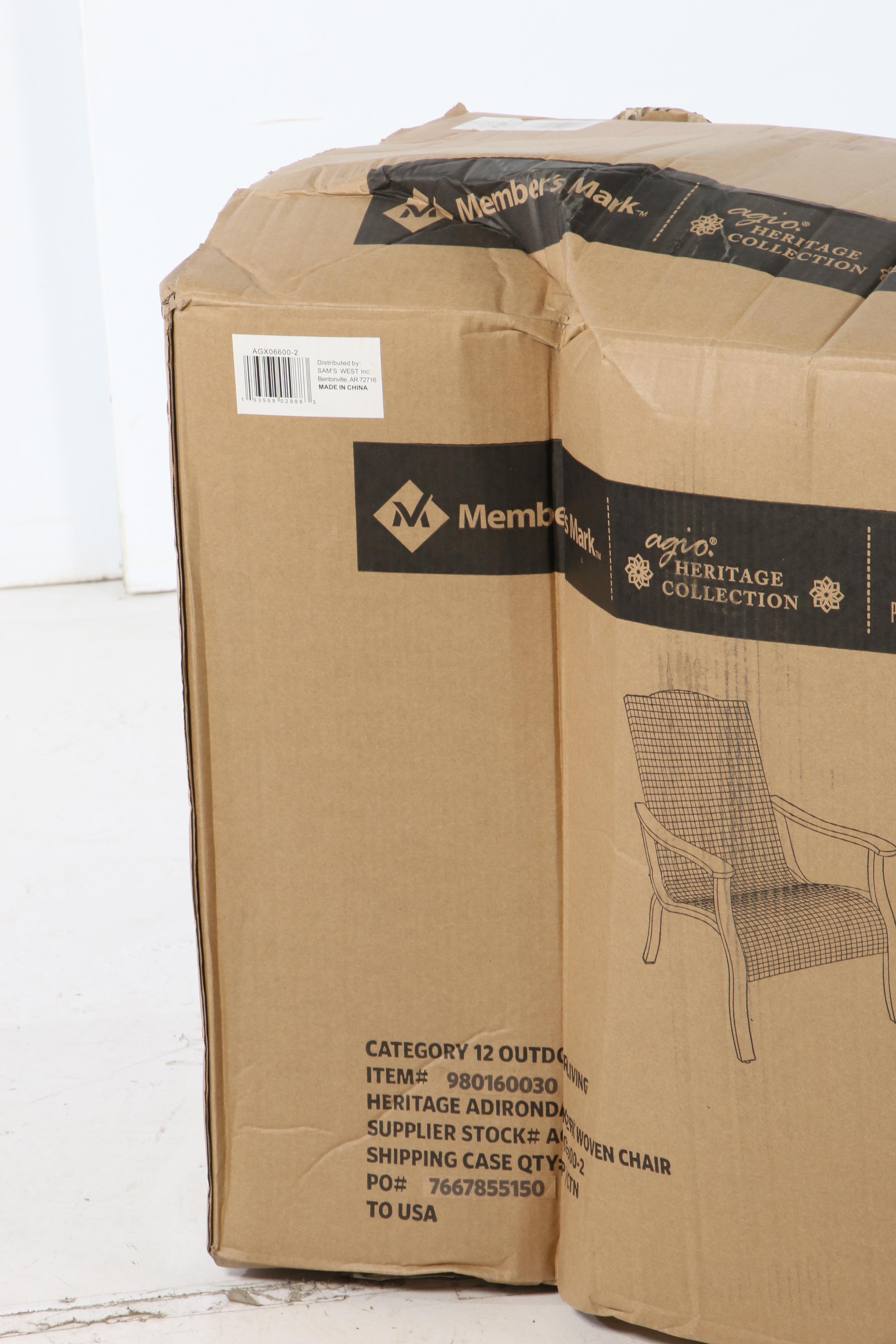 Pair of Member's Mark "Agio Heritage Collection" Woven Adirondack Chairs