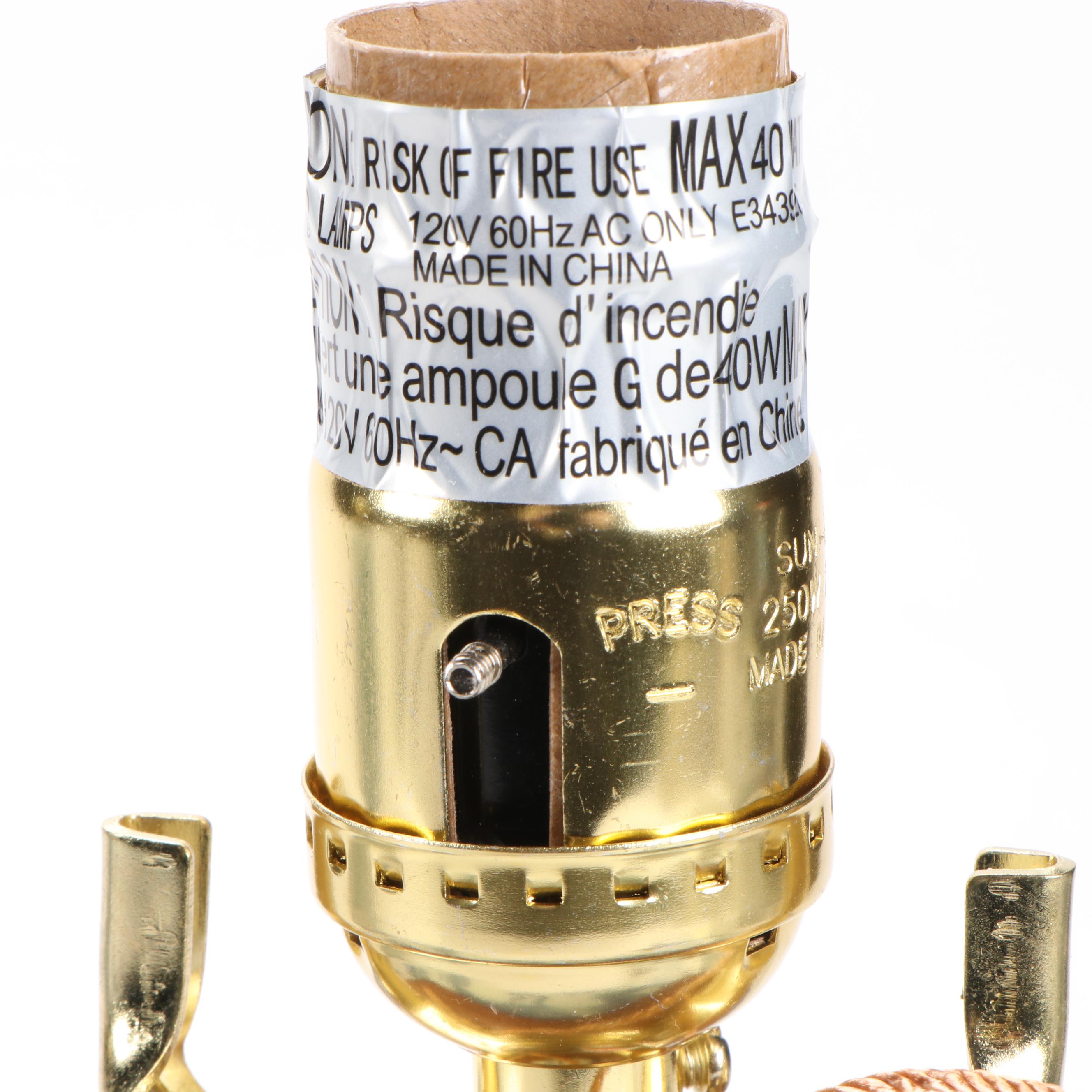 Pair of Ralph Lauren Blue and White Table Lamps with Dragon Design