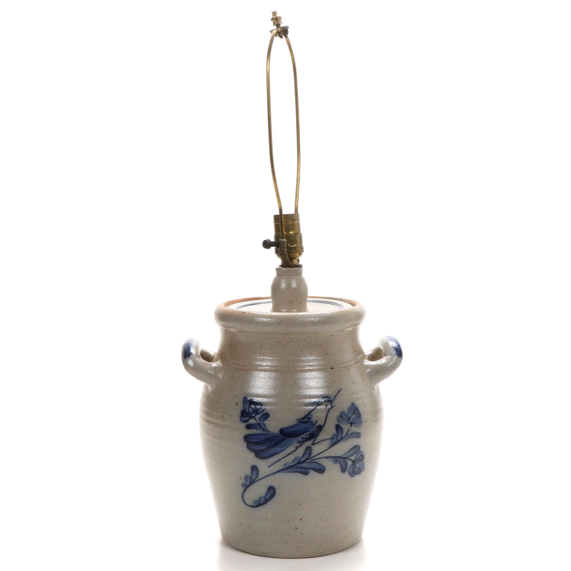Rowe Pottery Works for Ethan Allen Salt Glazed Stoneware Crock Lamp