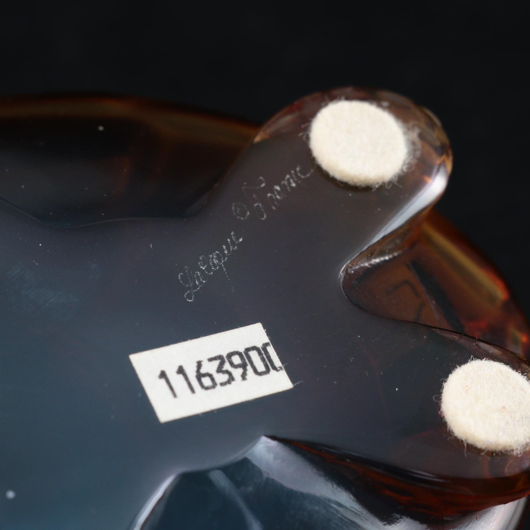 Lalique "Tortue Caroline" Amber Crystal Sea Turtle Figurine