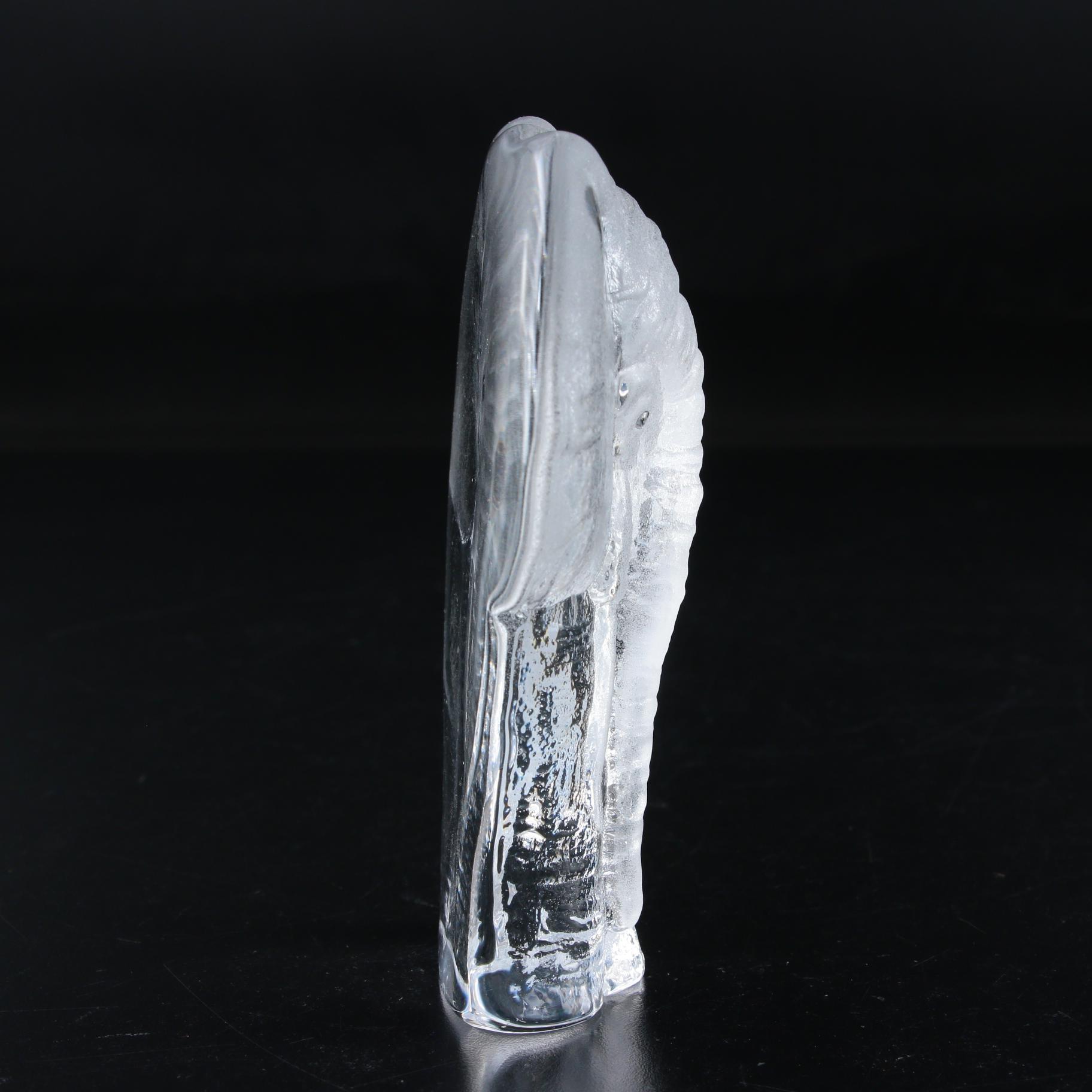 Mats Jonasson Frosted Crystal Elephant Figurine